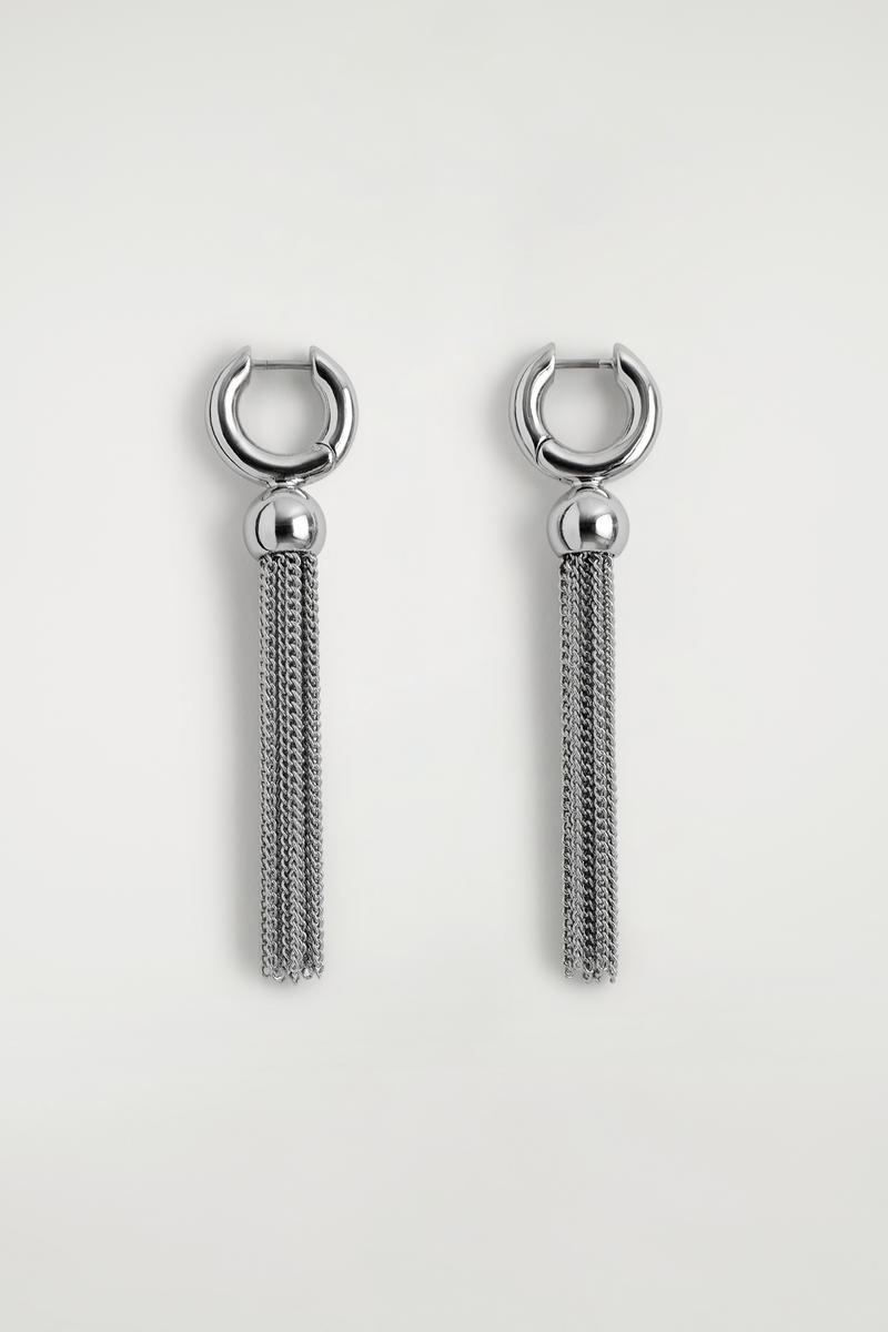 Cos Tasselled Earrings In Silver