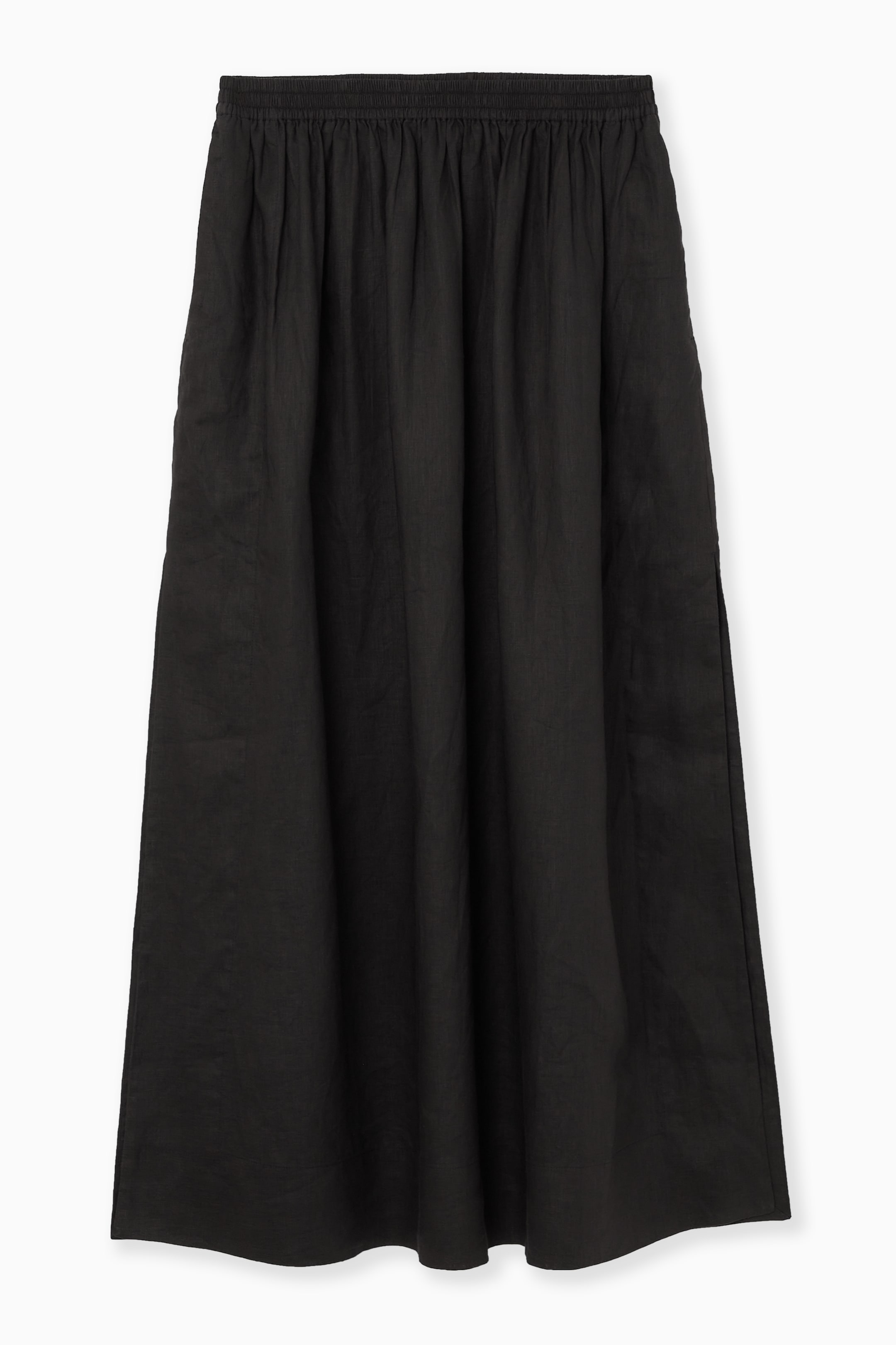 Agrandir l'image: JUPE LONGUE TRAPÈZE EN LIN - NOIR - FEMME | H&M CH 1