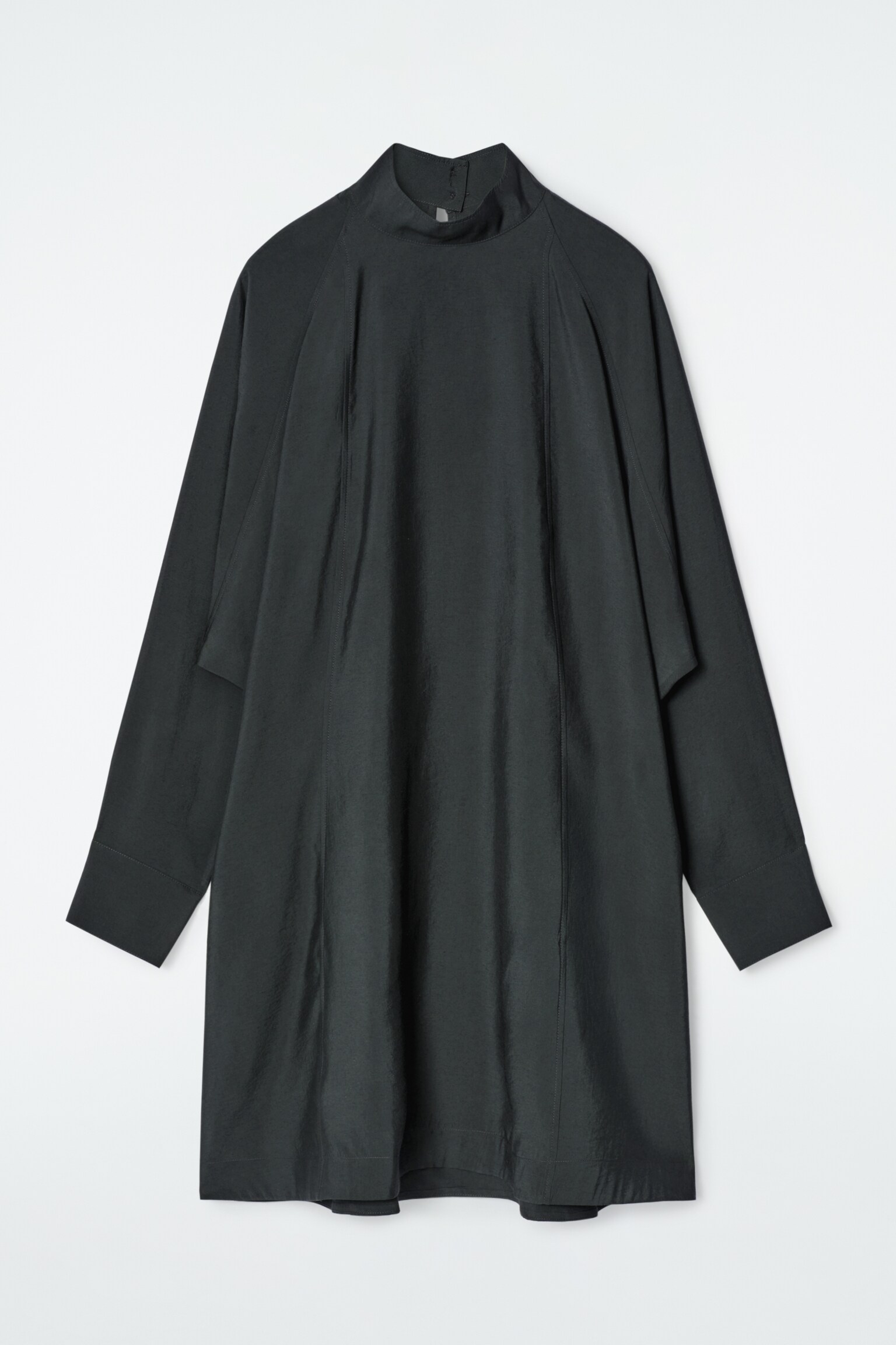 VESTIDO CORTO CON MANGAS DE MURCIÉLAGO - NEGRO - 2