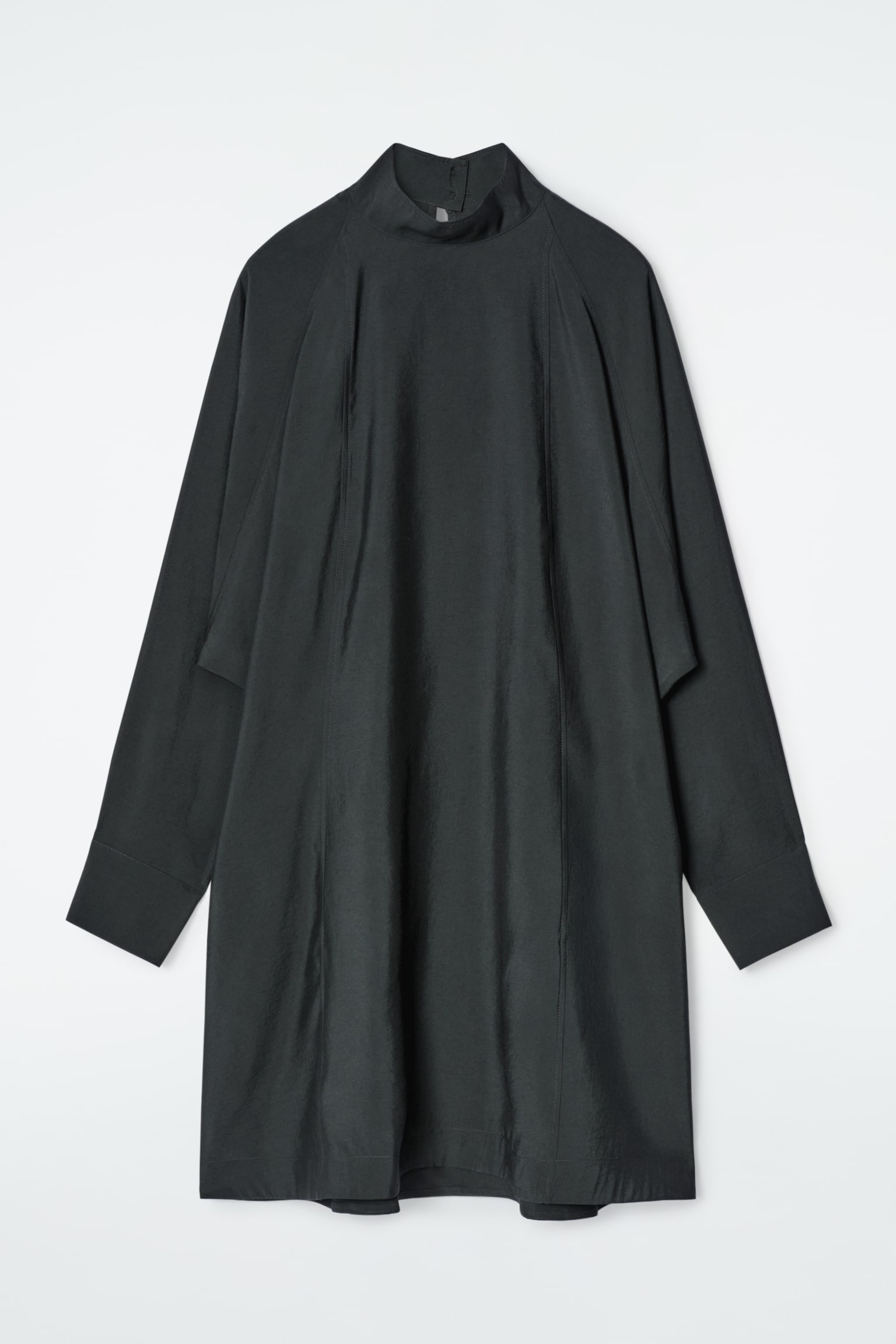 BATWING-SLEEVE MINI DRESS - BLACK
