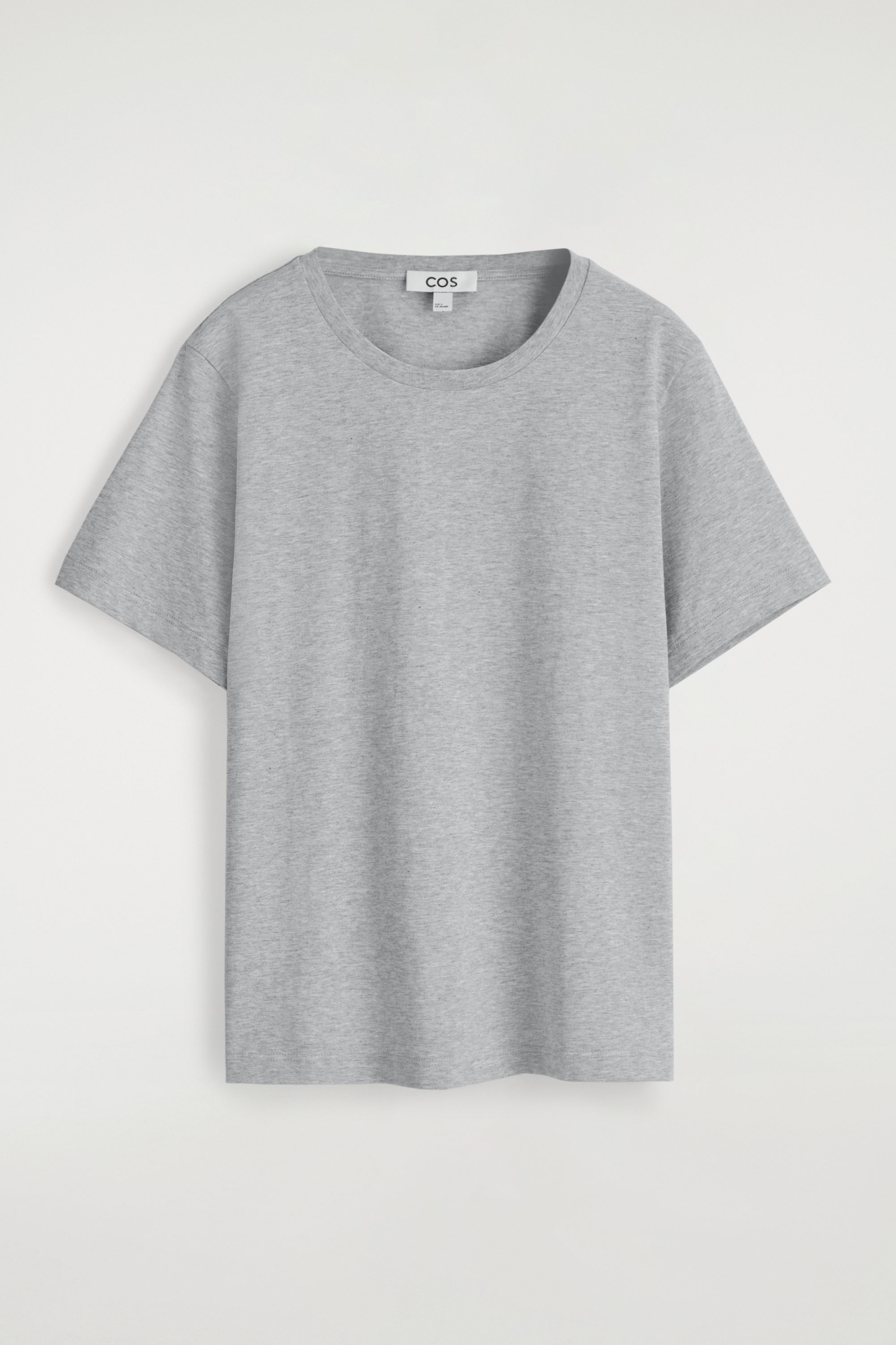 CREW-NECK COTTON T-SHIRT - LIGHT GRAY MÉLANGE | COS