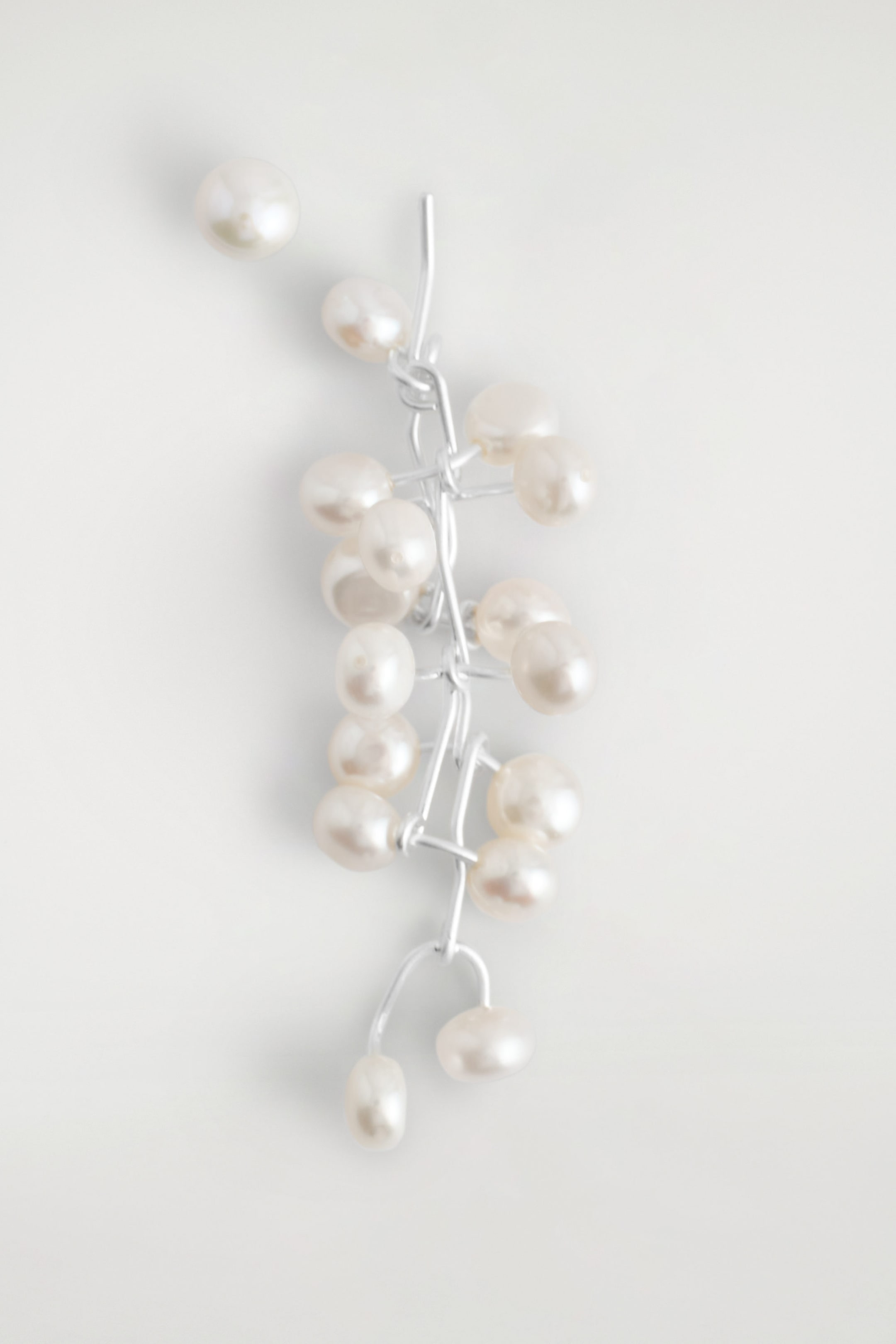 MISMATCHED CASCADING FRESHWATER PEARL EARRINGS