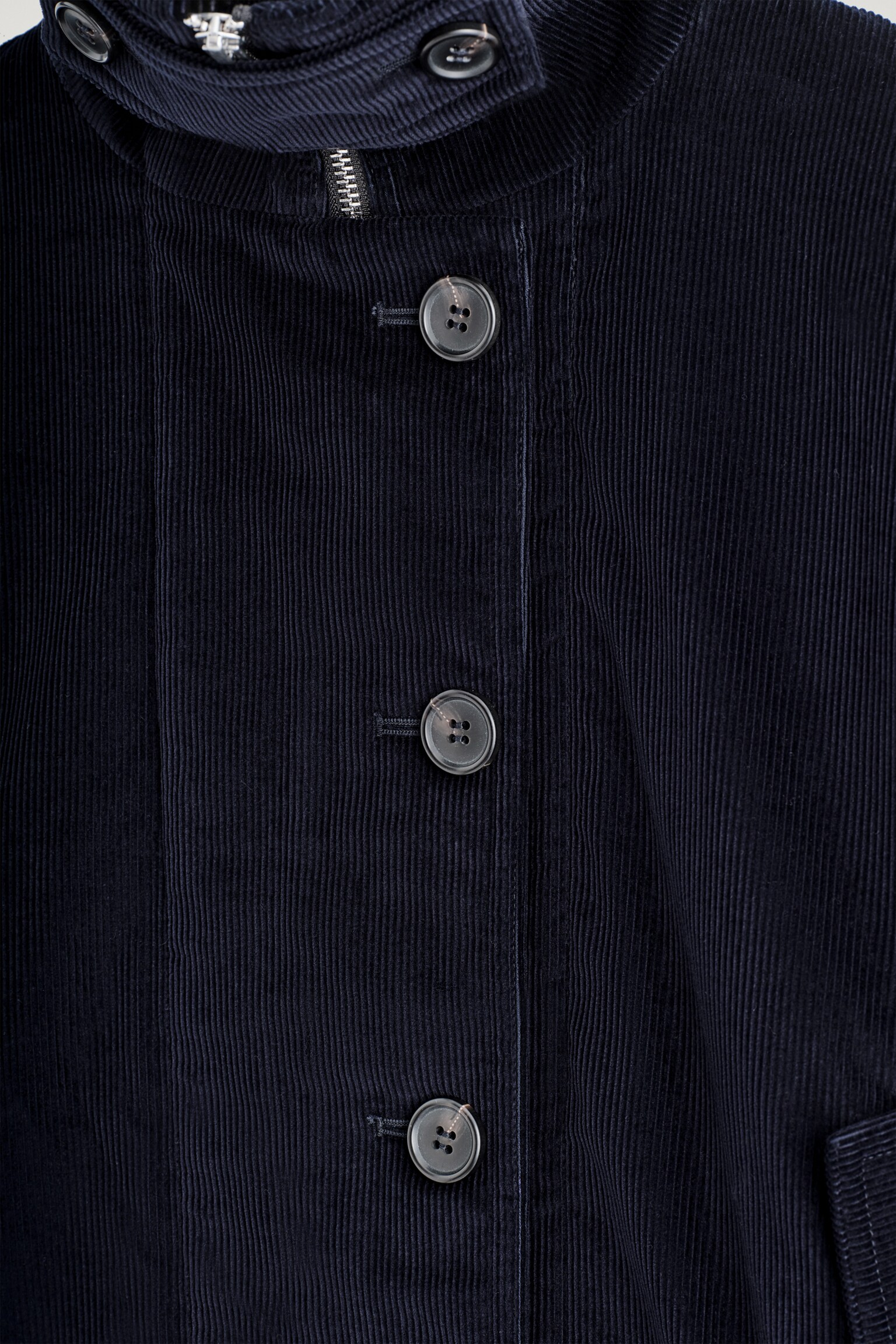 CHAQUETA DE PANA CON CUELLO ALTO - AZUL MARINO - 3