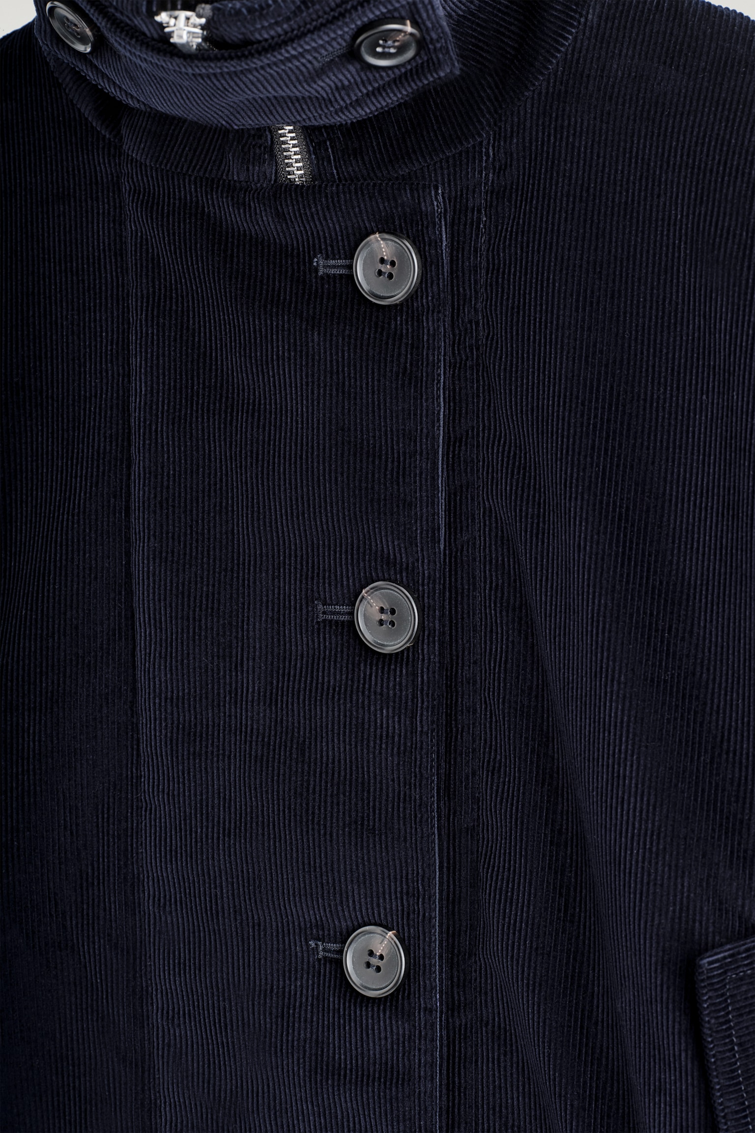 CORDUROY FUNNEL-NECK JACKET - NAVY - 7