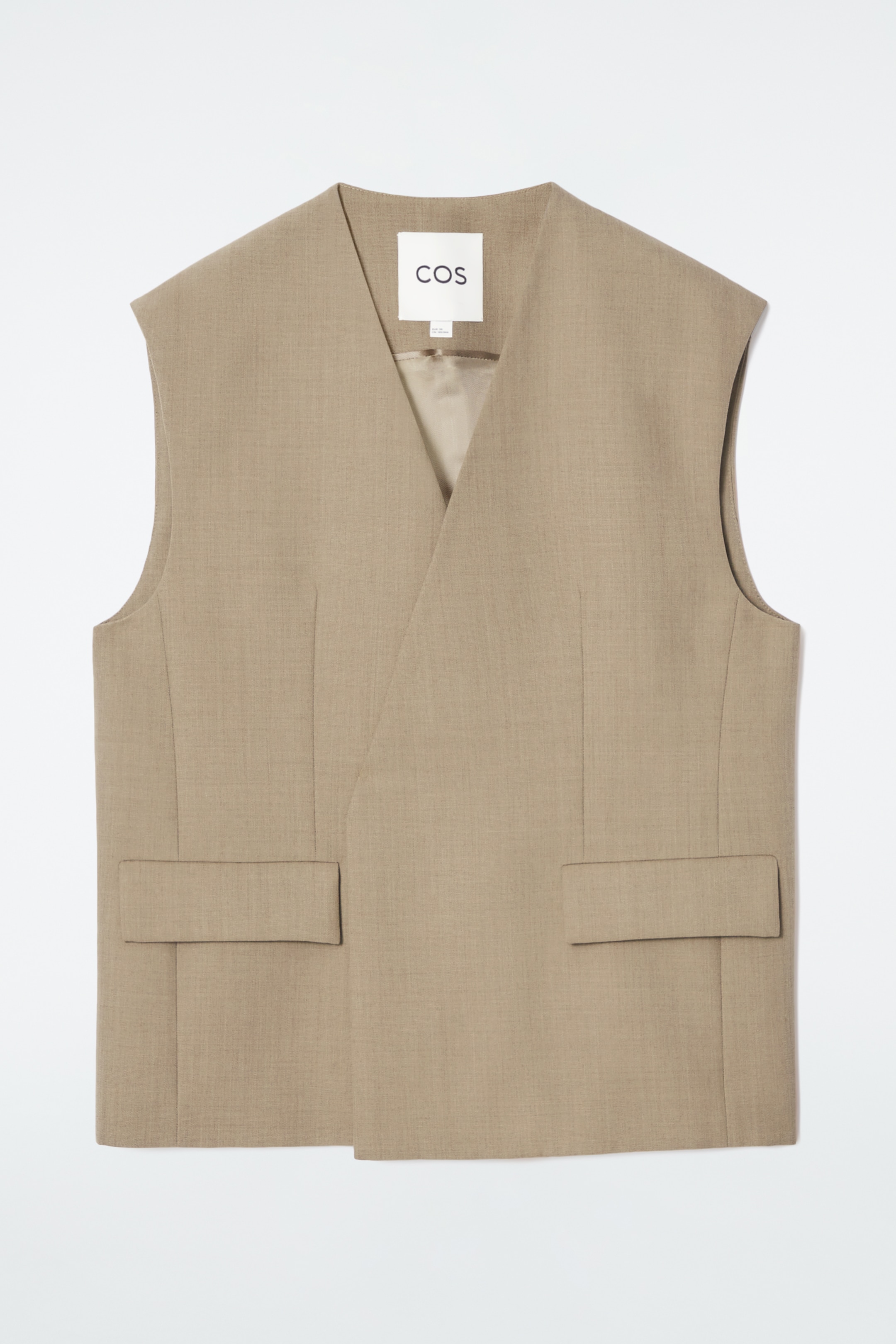 Größeres Bild ansehen: LANGE TWILL-WESTE AUS WOLL-MIX - BEIGE - Ladies | H&M DE 1
