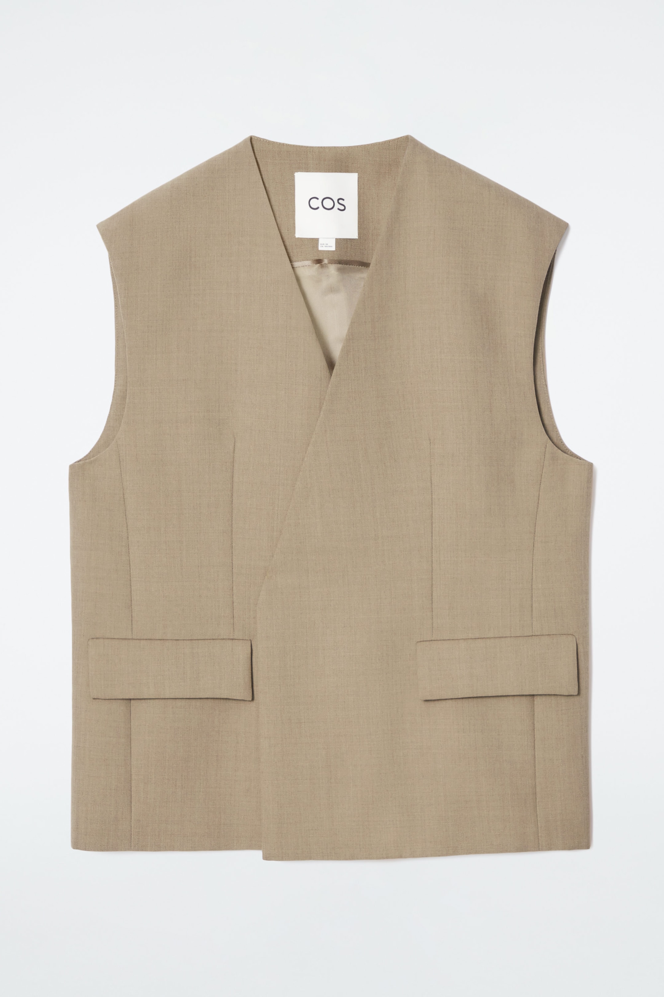LONGLINE WOOL-BLEND TWILL WAISTCOAT