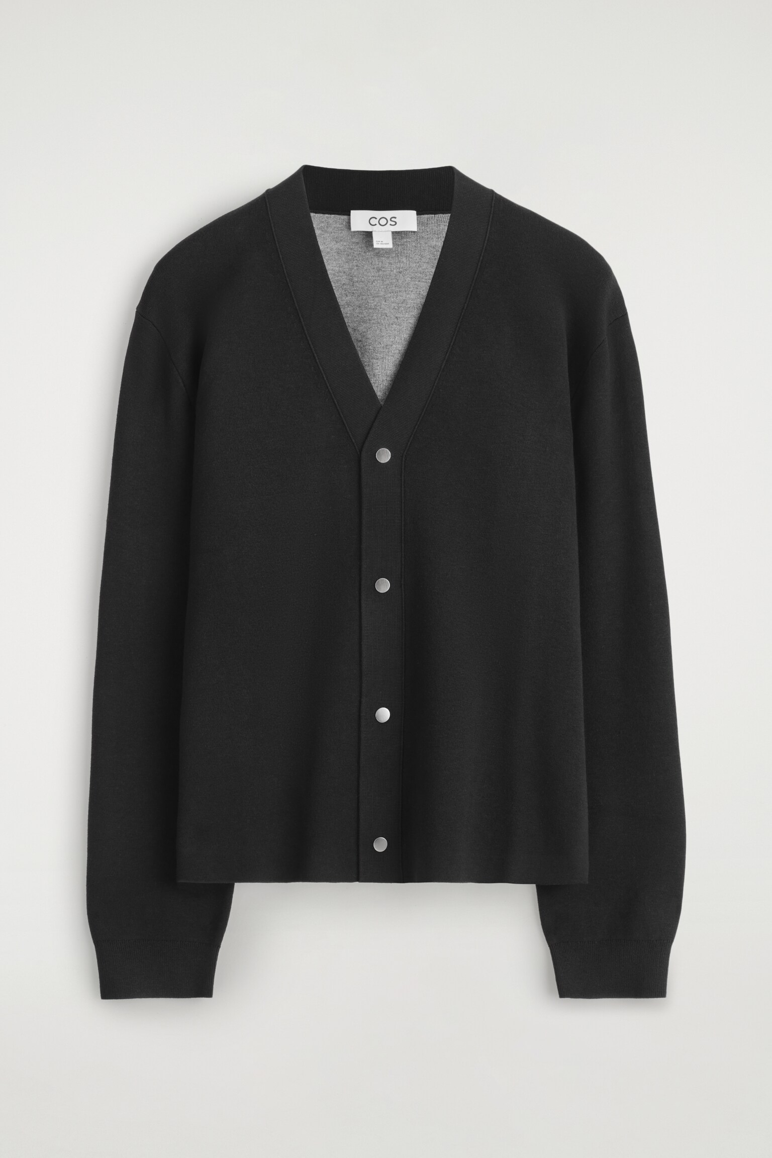 CARDIGAN EN MAILLE DOUBLE FACE - NOIR/GRIS CHINÉ - 2