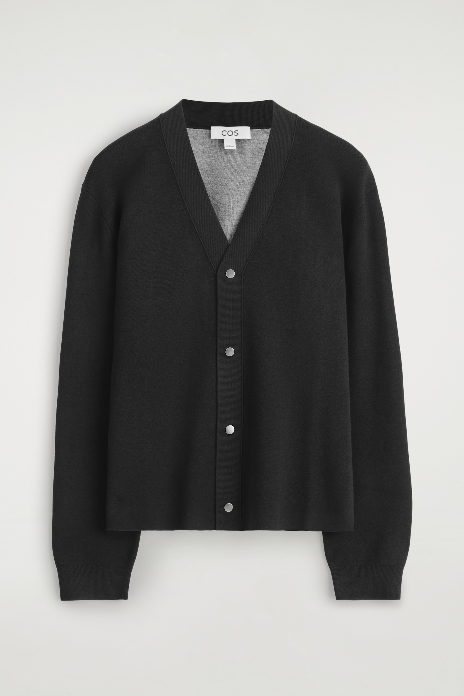 CARDIGAN EN MAILLE DOUBLE FACE - NOIR/GRIS CHINÉ - 2