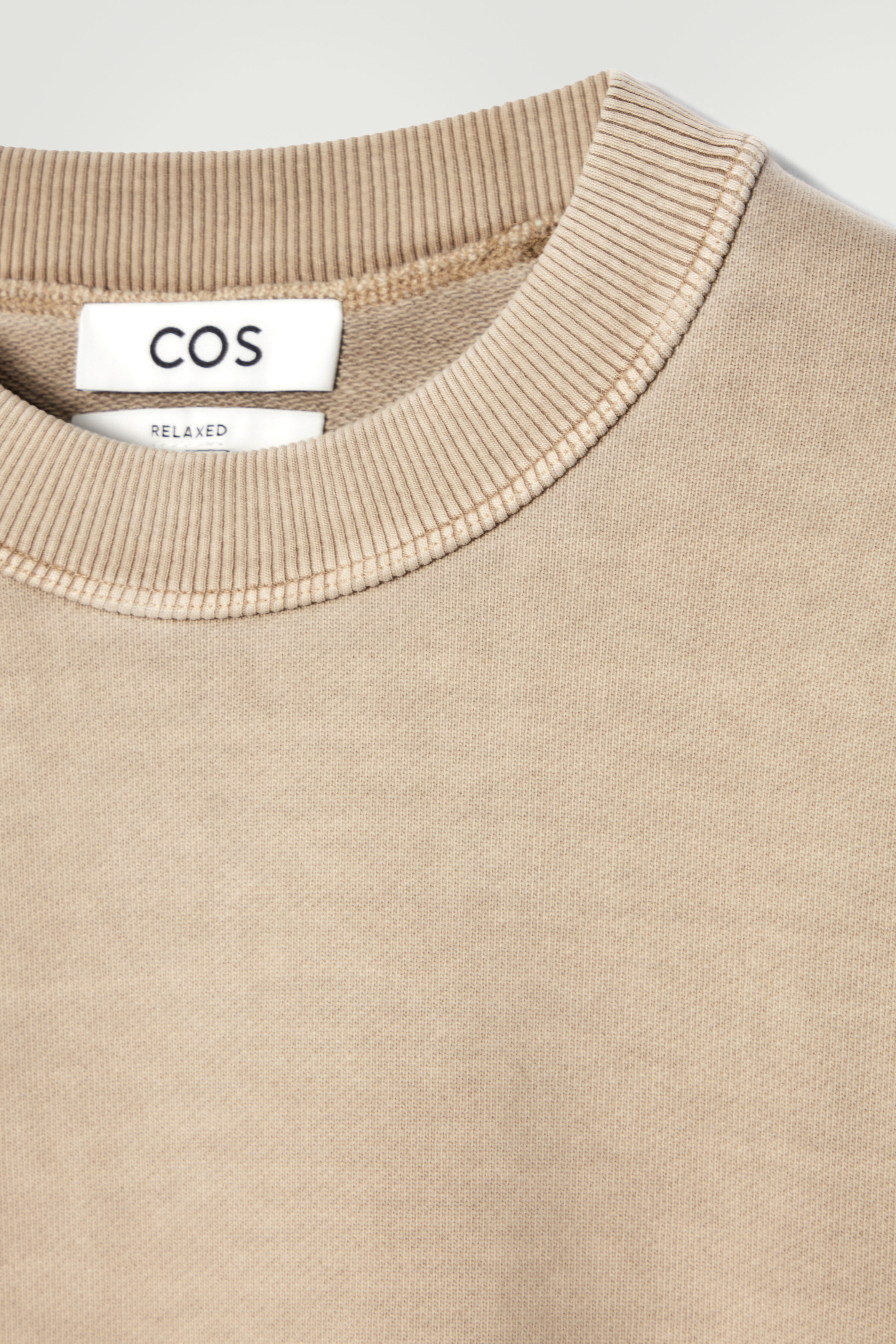 RELAXED WASHED-COTTON SWEATSHIRT - BEIGE | COS