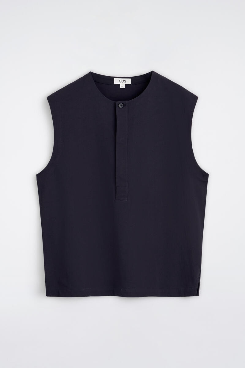 Cotton Henley Tank Top