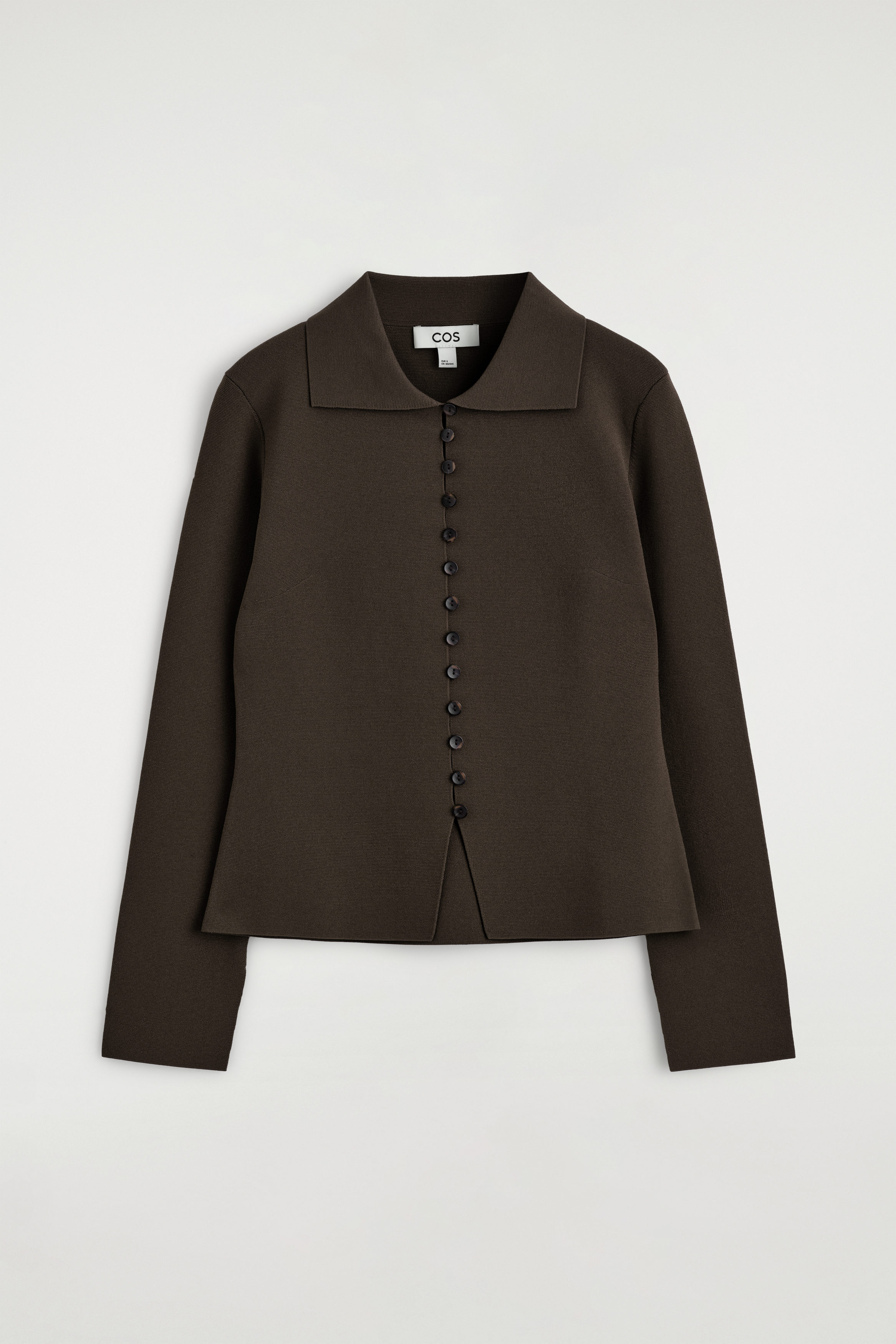 WAISTED MILANO-KNIT CARDIGAN - DARK BROWN | COS US