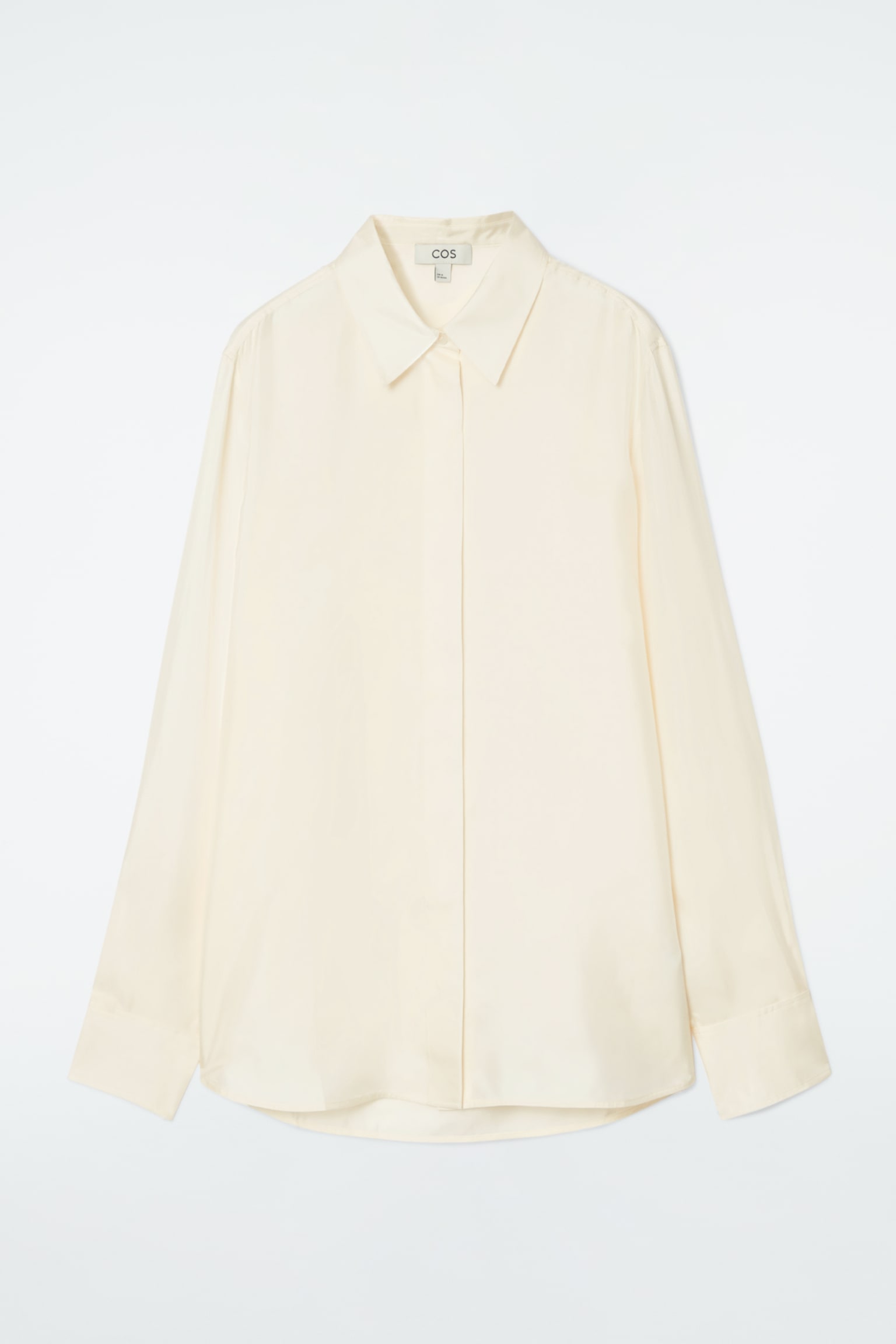 OVERSIZED PURE SILK SHIRT - OFF-WHITE