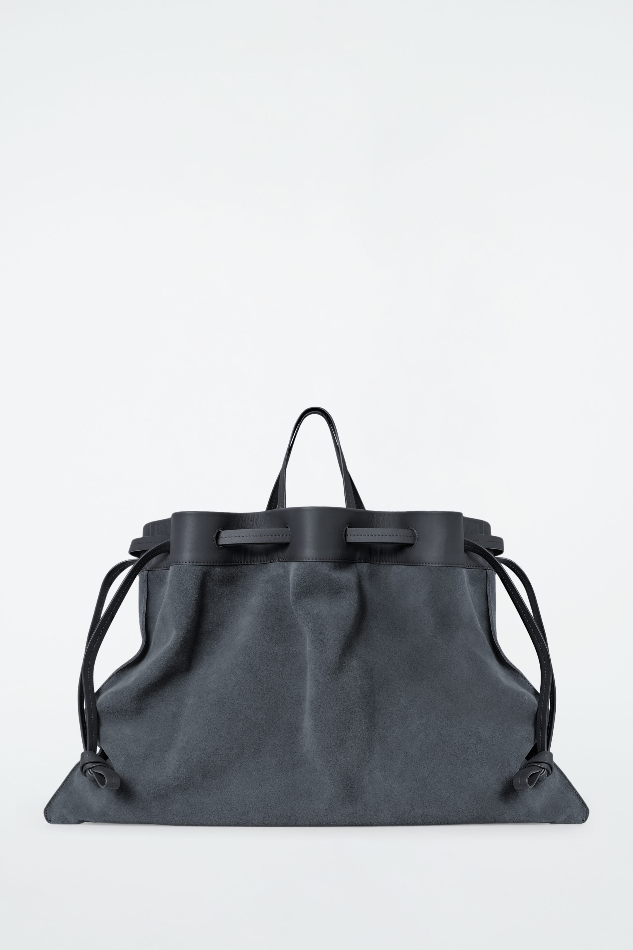 SUEDE DRAWSTRING TOTE BAG