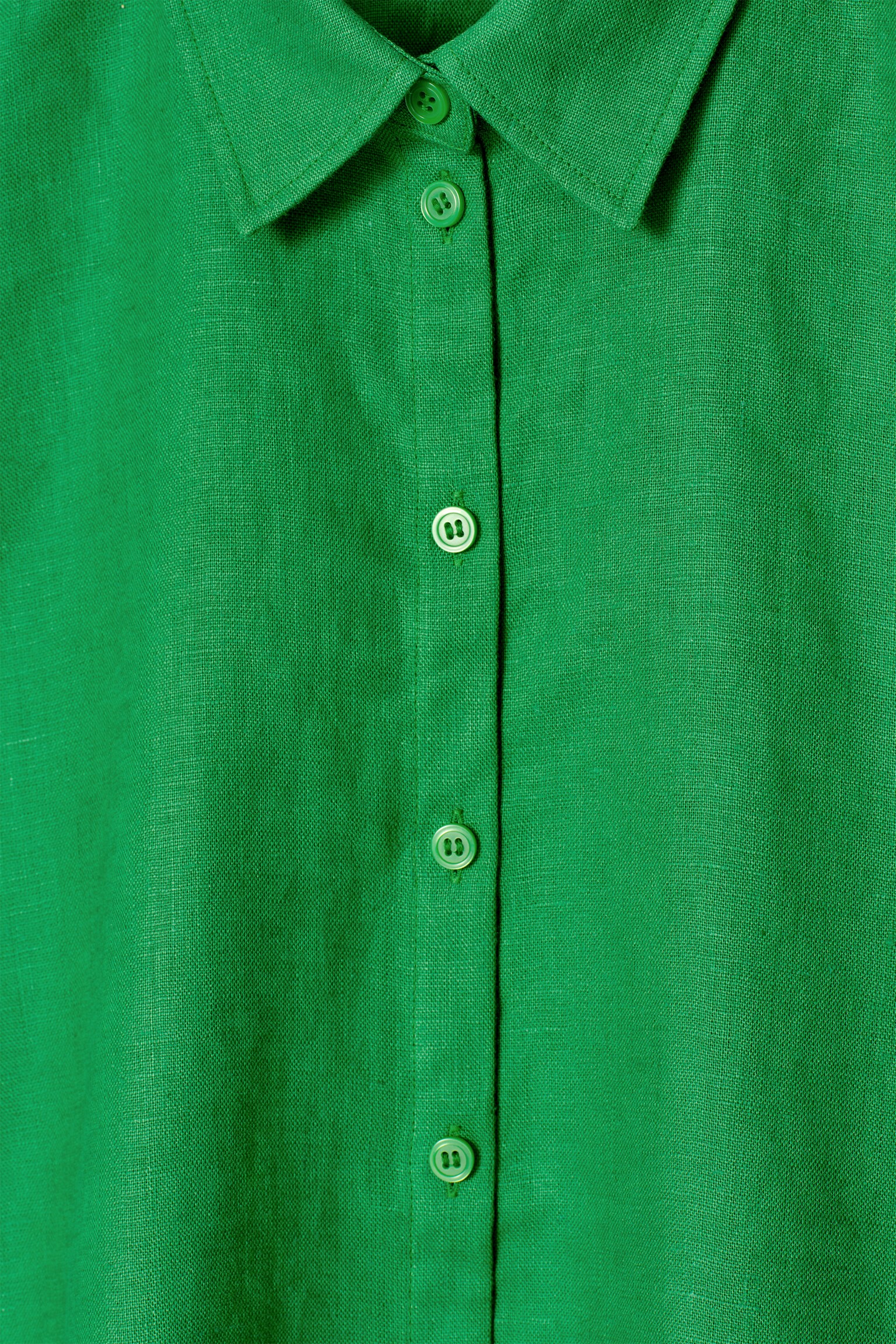 CHEMISE MANCHES COURTES SILHOUETTE CARRÉE EN LIN - VERT/BLANC/BLEU MARINE/JAUNE BEURRE - 4