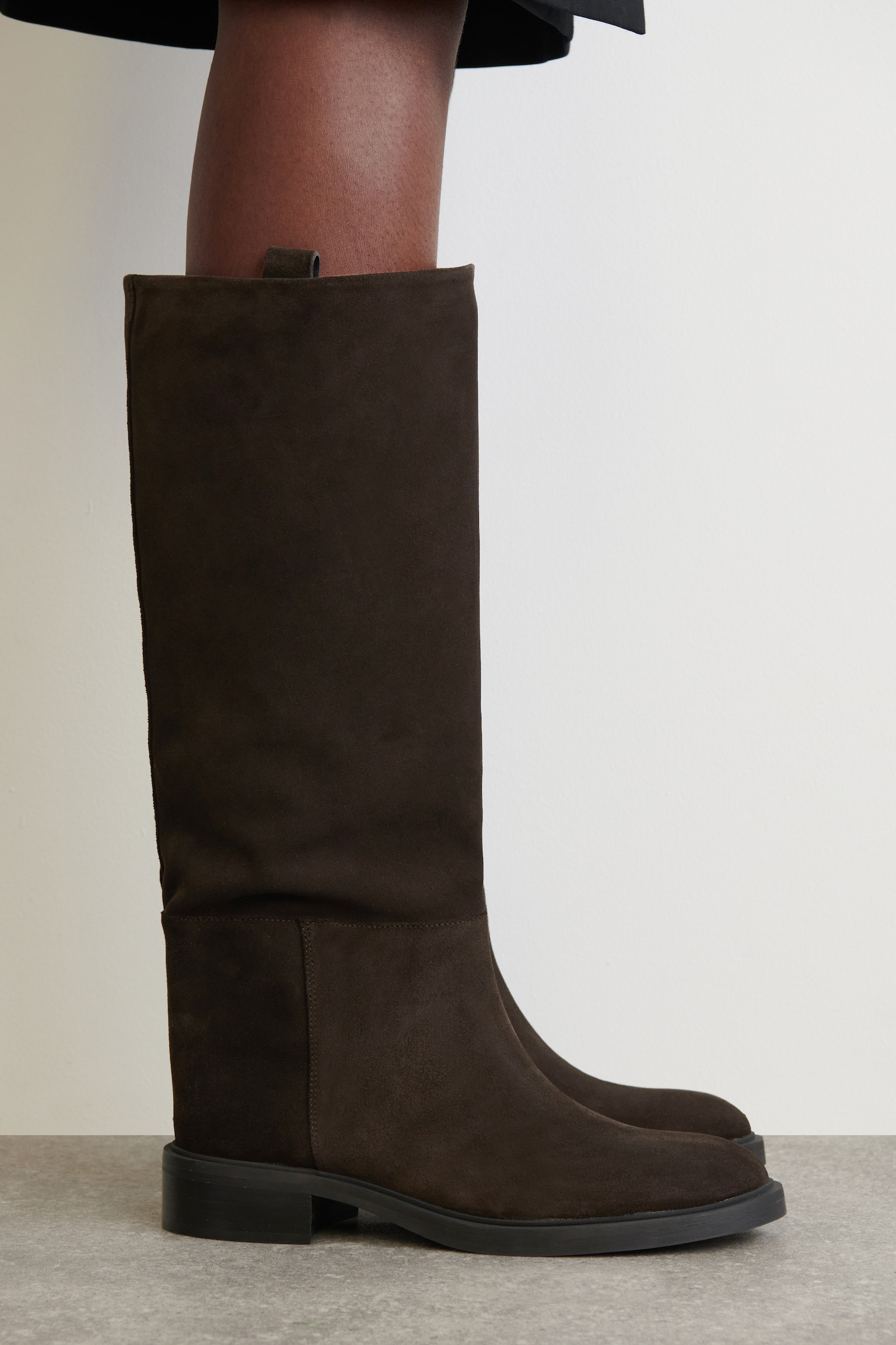 SUEDE RIDING BOOTS - BROWN - 4