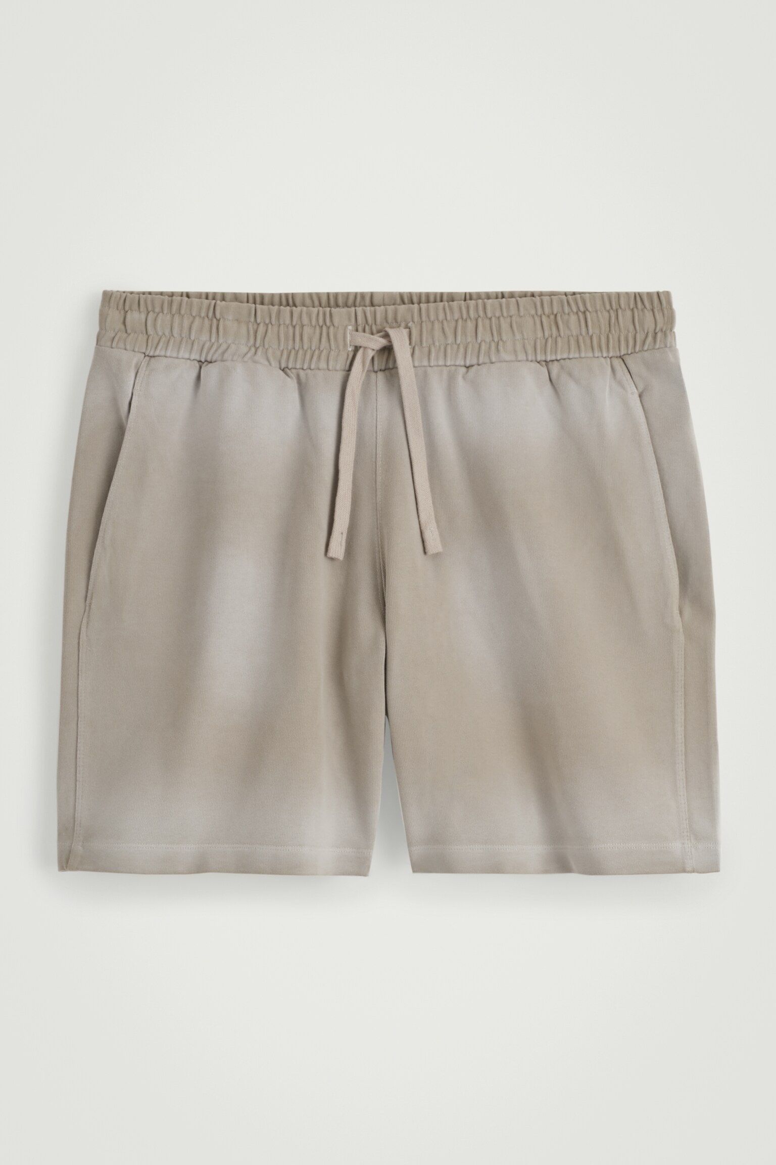 SHORT À TAILLE AJUSTABLE EN JERSEY DÉLAVÉ - TAUPE/NOIR/VERT - 2