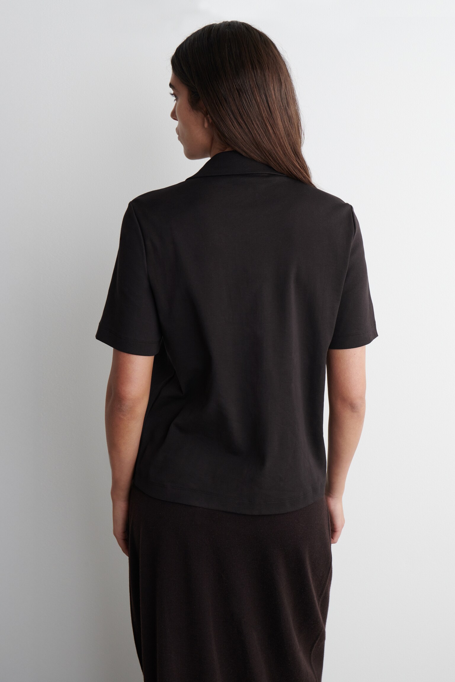 JERSEY RESORT SHIRT - DARK BROWN/WHITE / STRIPED - 5