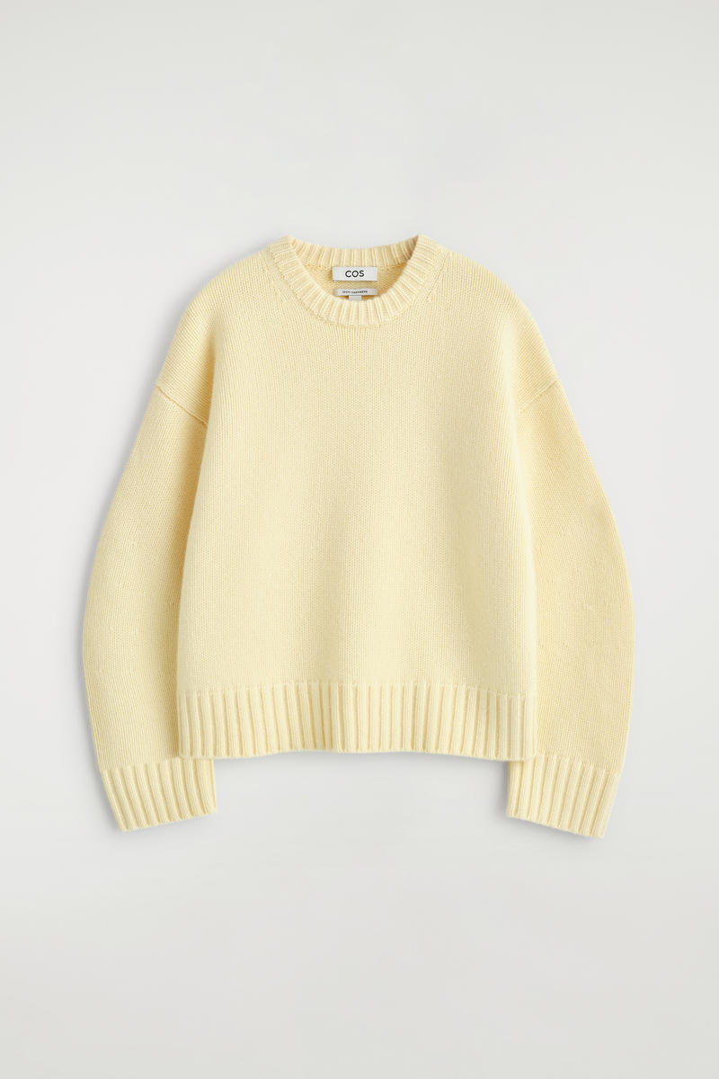Cos Chunky Pure Cashmere Crew-neck Sweater In Yellow