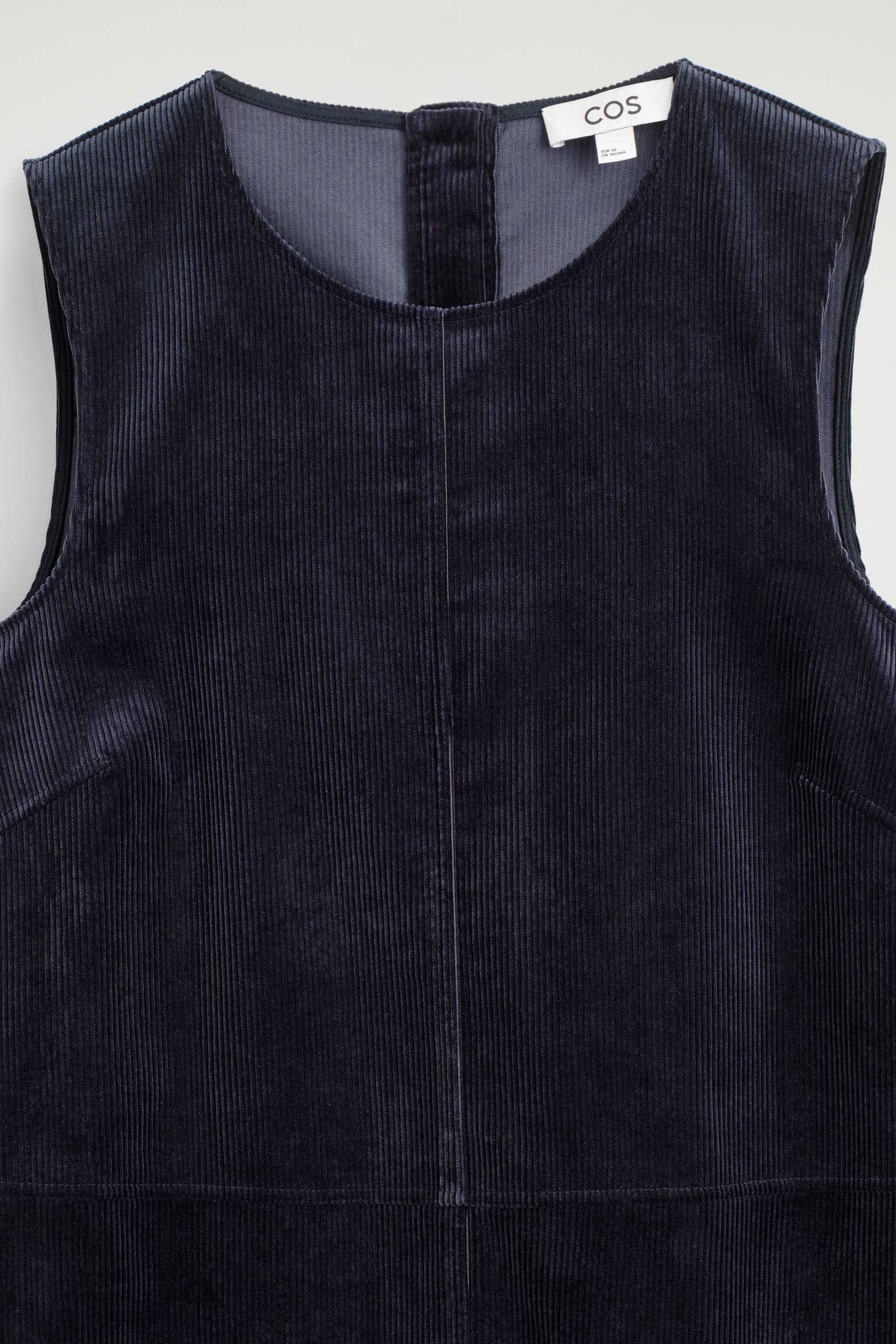 שמלת קורדרוי מידי בגזרת A - כחול נייבי - 4