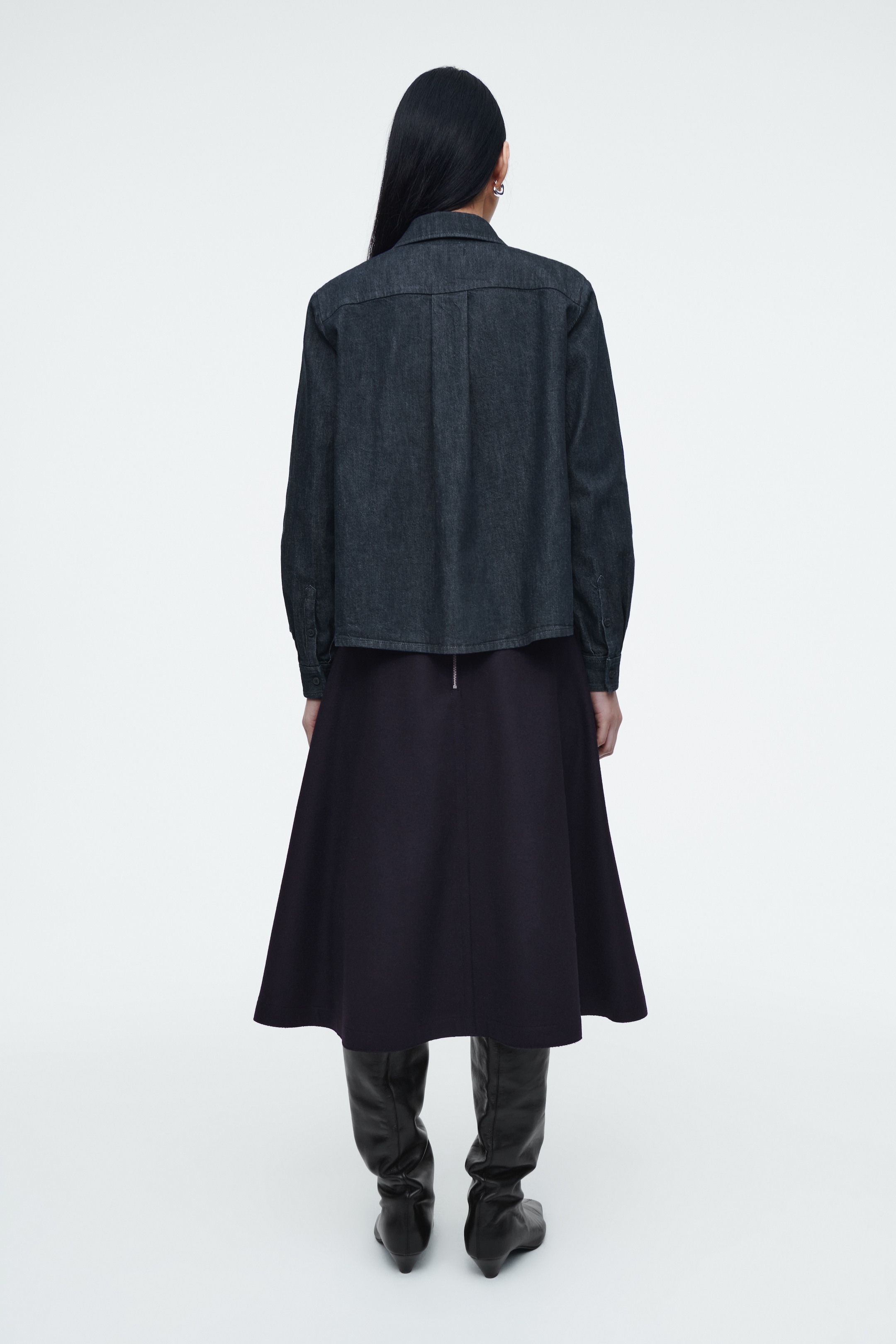 Ingrandisci l'immagine: REGULAR FLARED DENIM SHIRT - INDIGO - DONNA | H&M CH 5