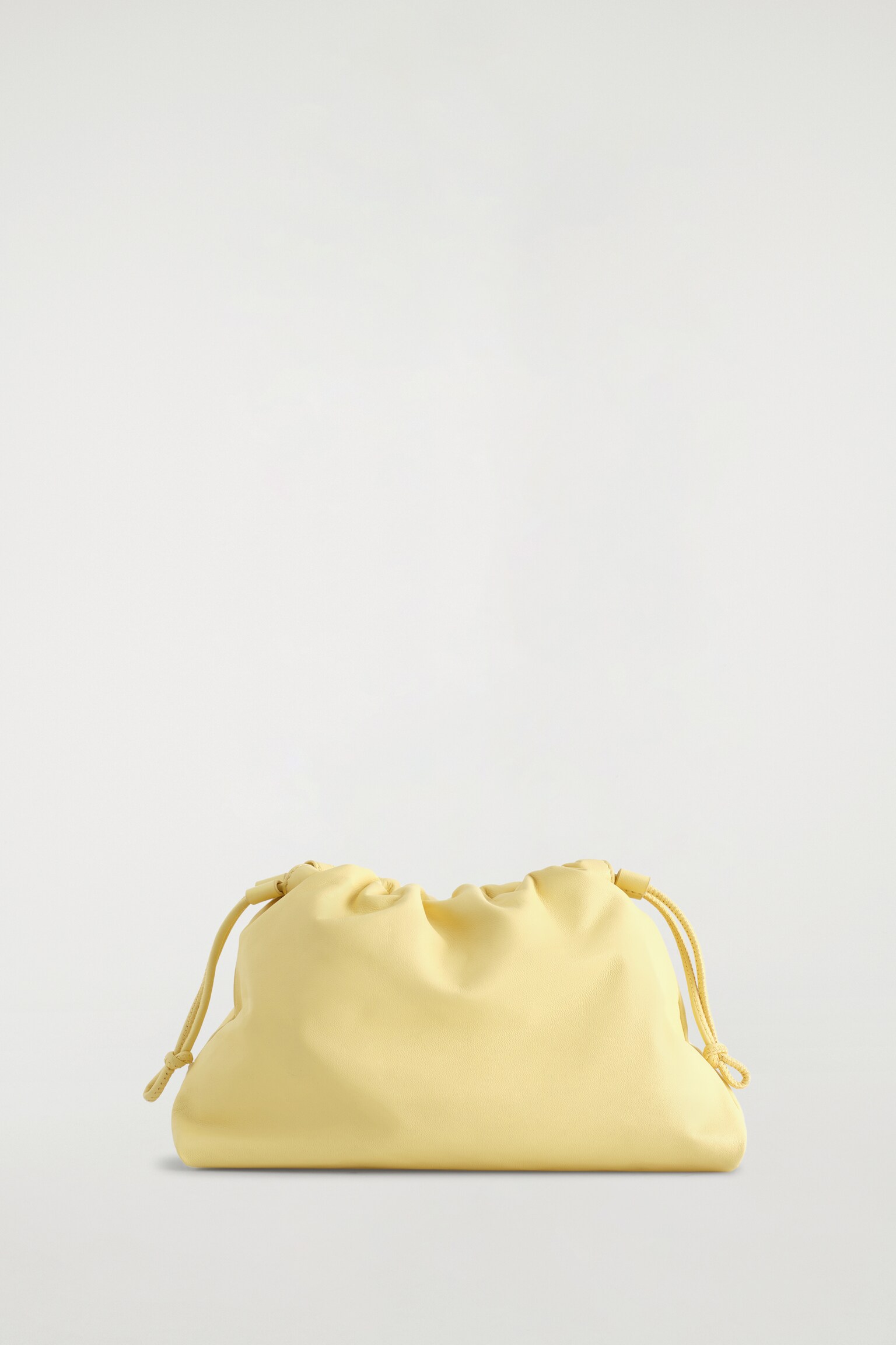 POCHETTE CAVATELLI MINI IN PELLE - GIALLO BURRO/BLU NAVY - 2