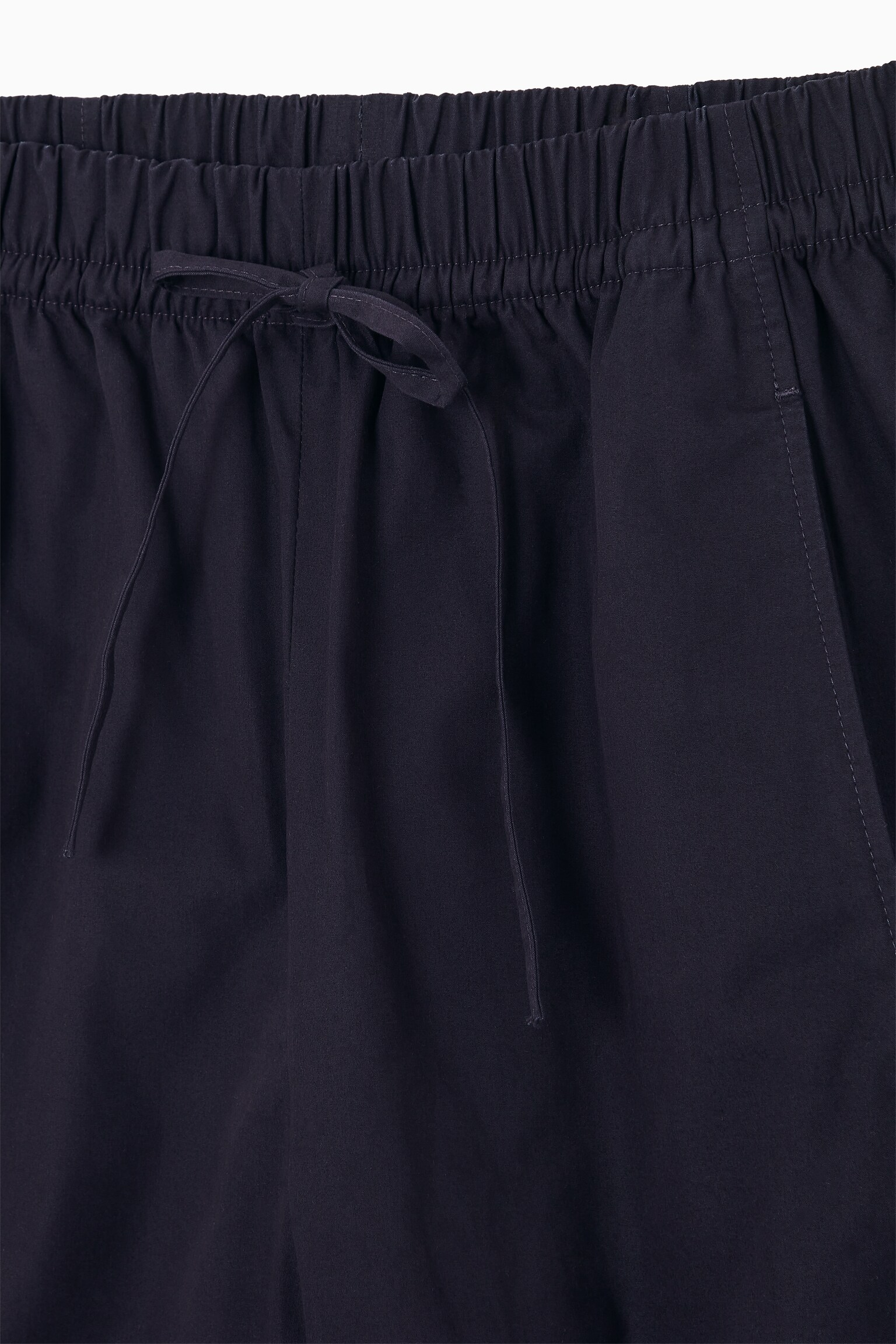 ELASTICATED BARREL-LEG TROUSERS - NAVY - 5