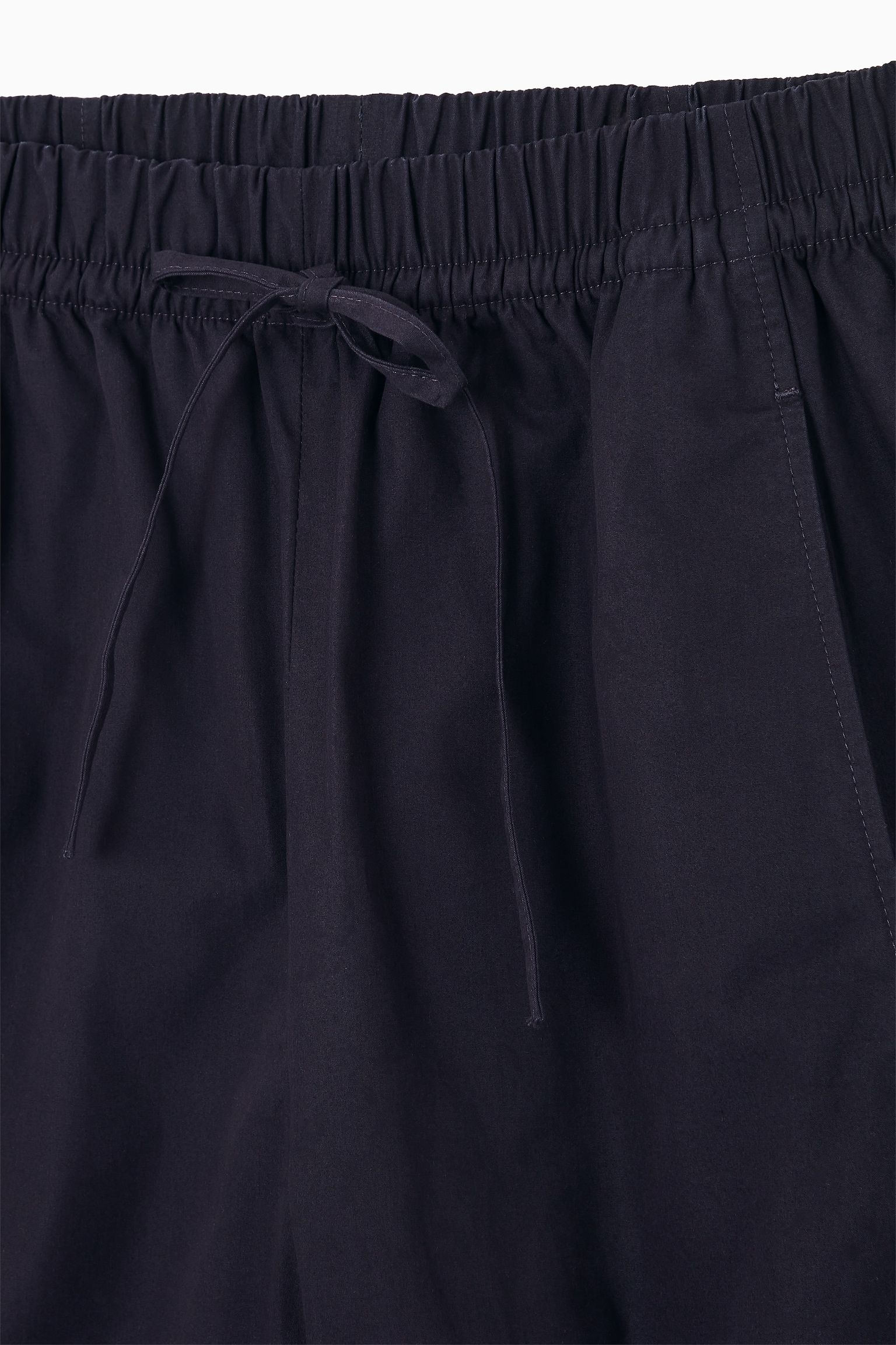 ELASTICATED BARREL-LEG TROUSERS - NAVY/KHAKI - 4