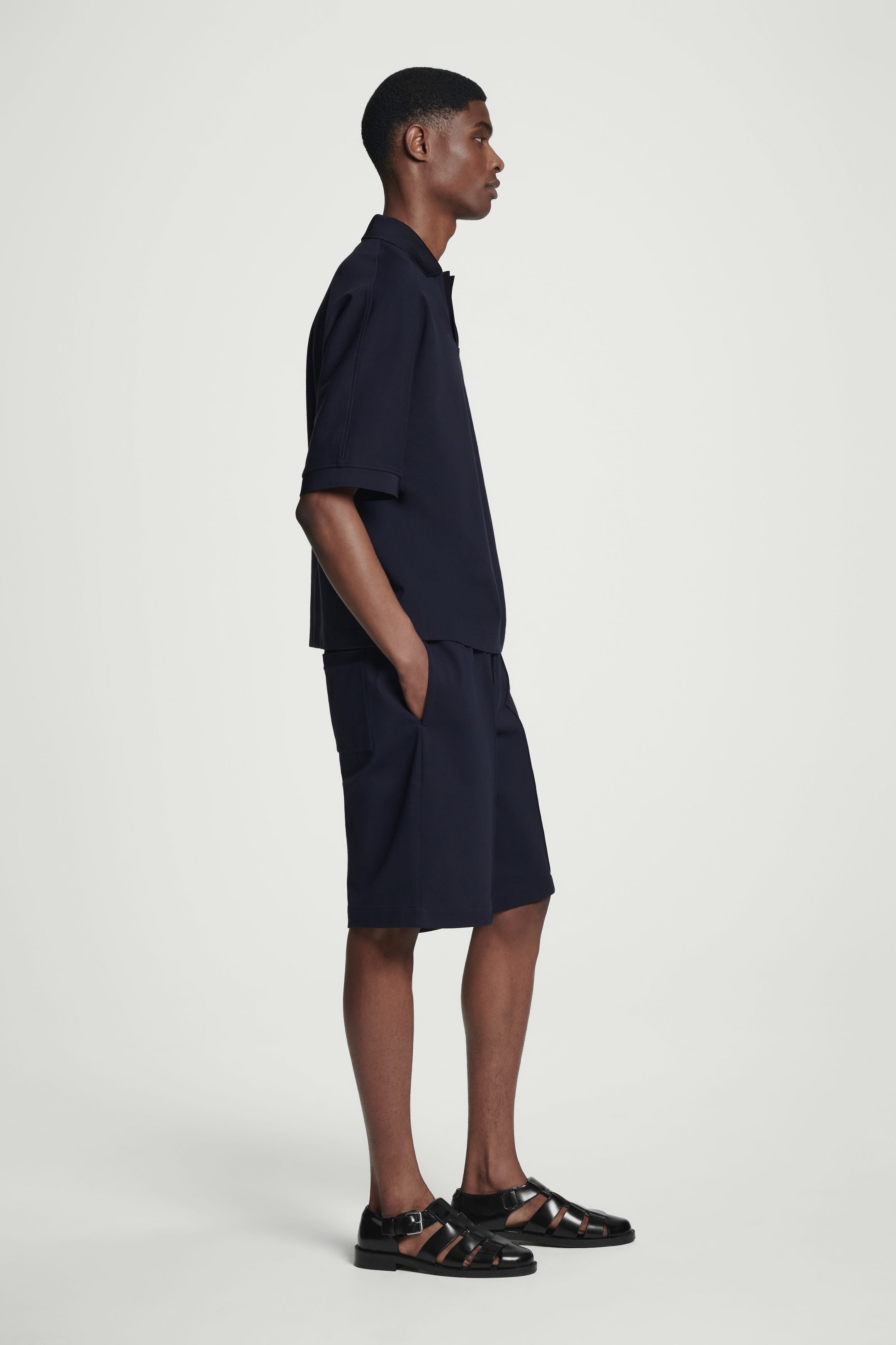 MERCERISED-JERSEY TRACK SHORTS