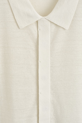 TEXTURED KNITTED LINEN SHIRT — CREAM 6