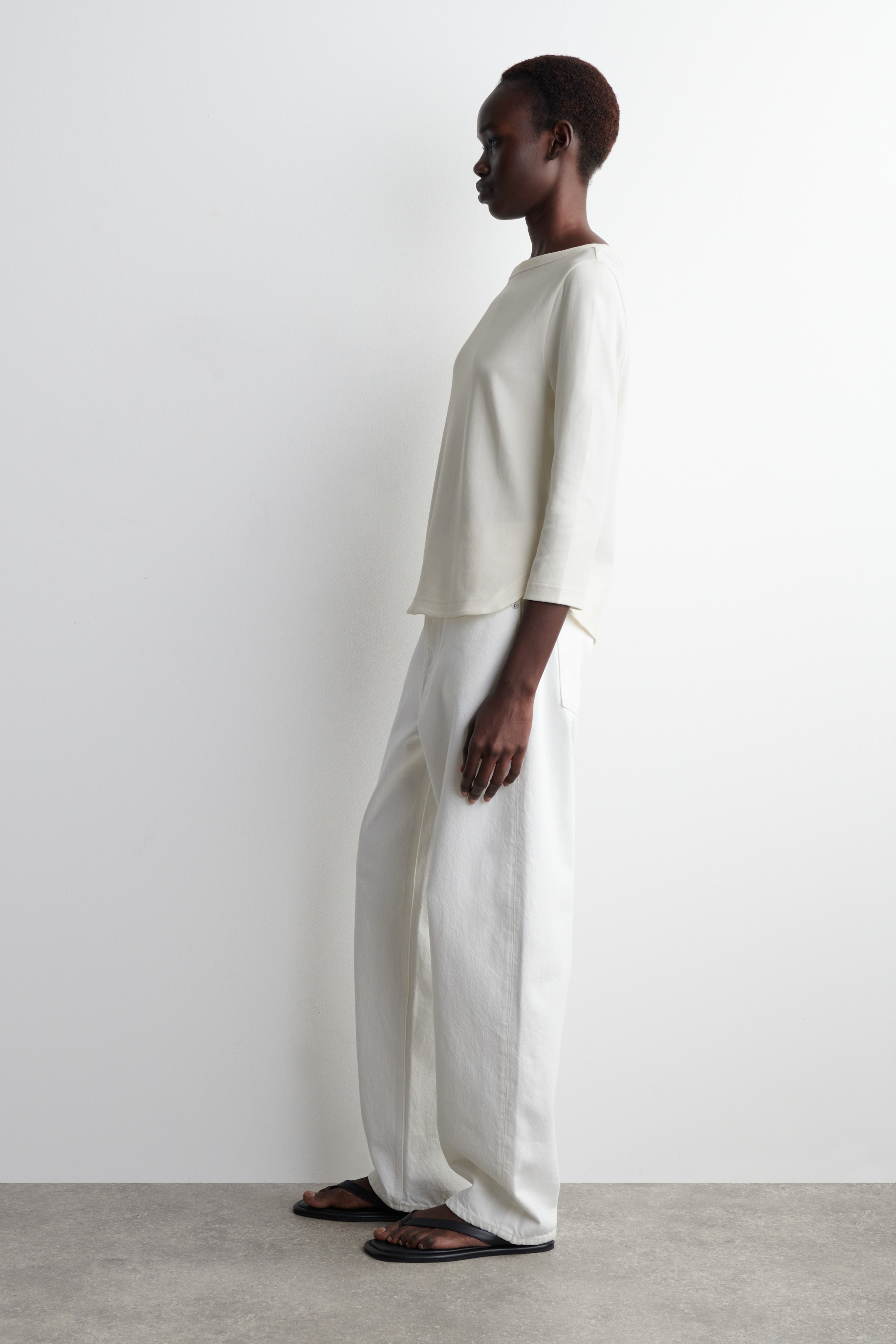 Grotere afbeelding bekijken: 3/4 MOUW KATOEN TOP - WIT - DAMES | H&M BE 3
