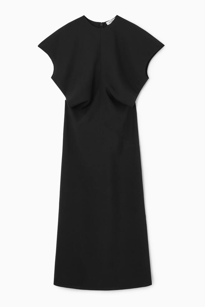 SPIRAL SEAM MAXI DRESS - BLACK/LIGHT BLUE - 1