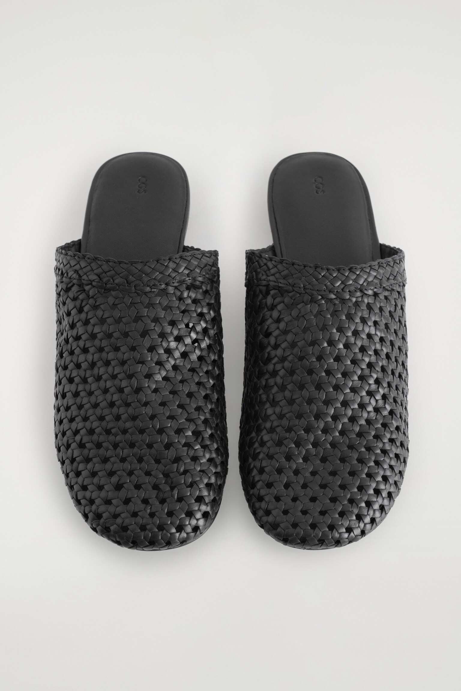 BRAIDED LEATHER MULES - BLACK - 4