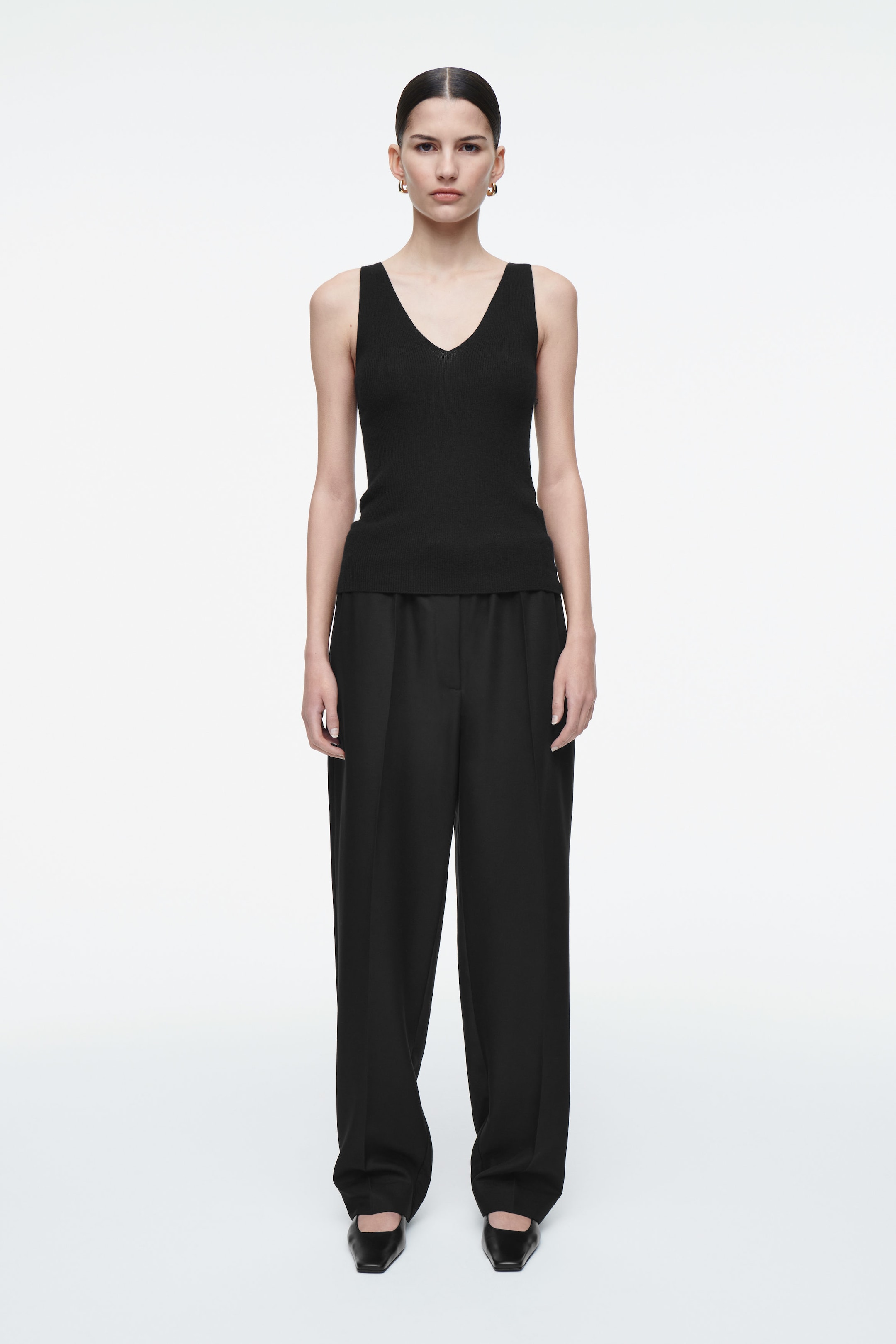 PRĄŻKOWANA KASZMIROWA KOSZULKA – SLIM FIT