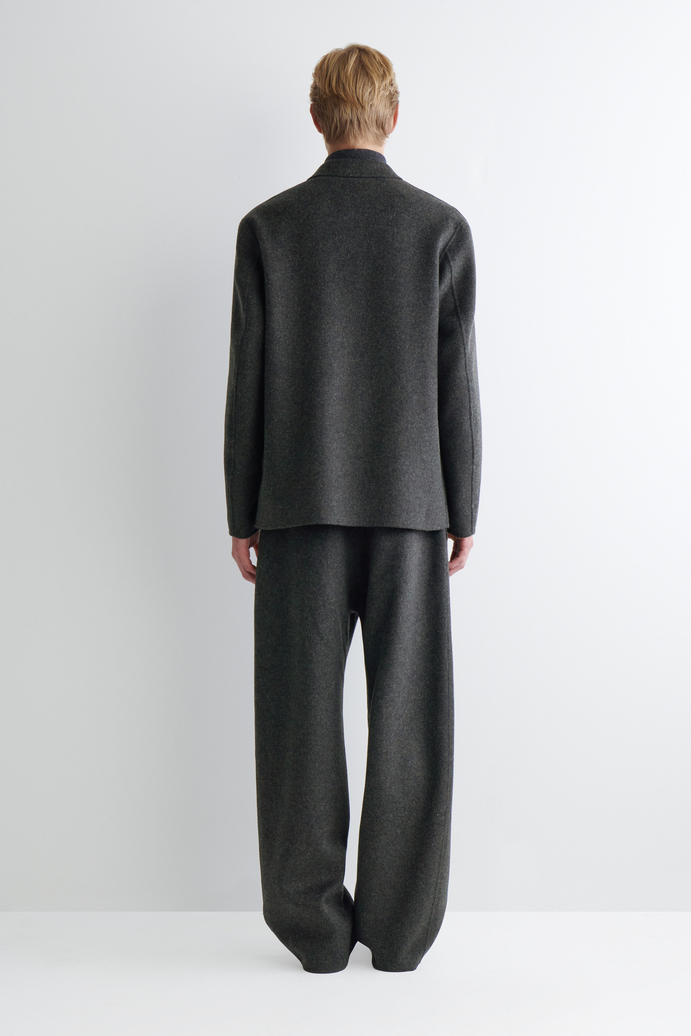 UNSTRUCTURED DOUBLE-FACED WOOL BLAZER - CHARCOAL | COS US