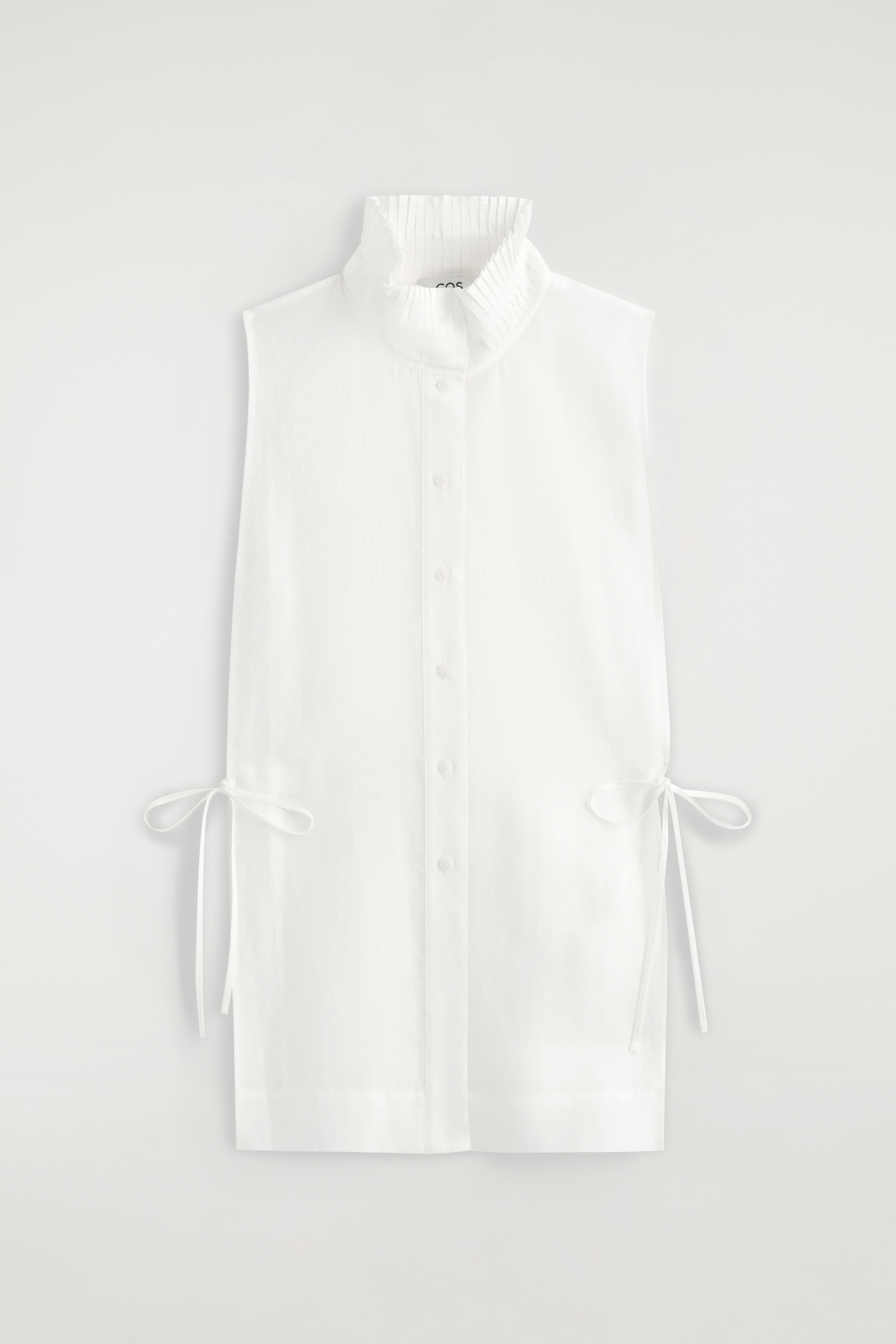 PLASTRON À COL VOLANTÉ - BLANC