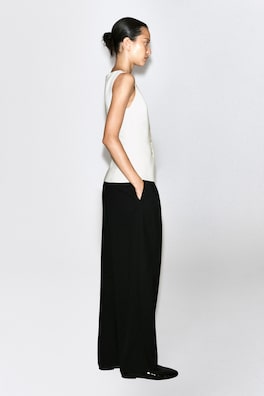 COTTON-BLEND CREPE VEST — WHITE 5