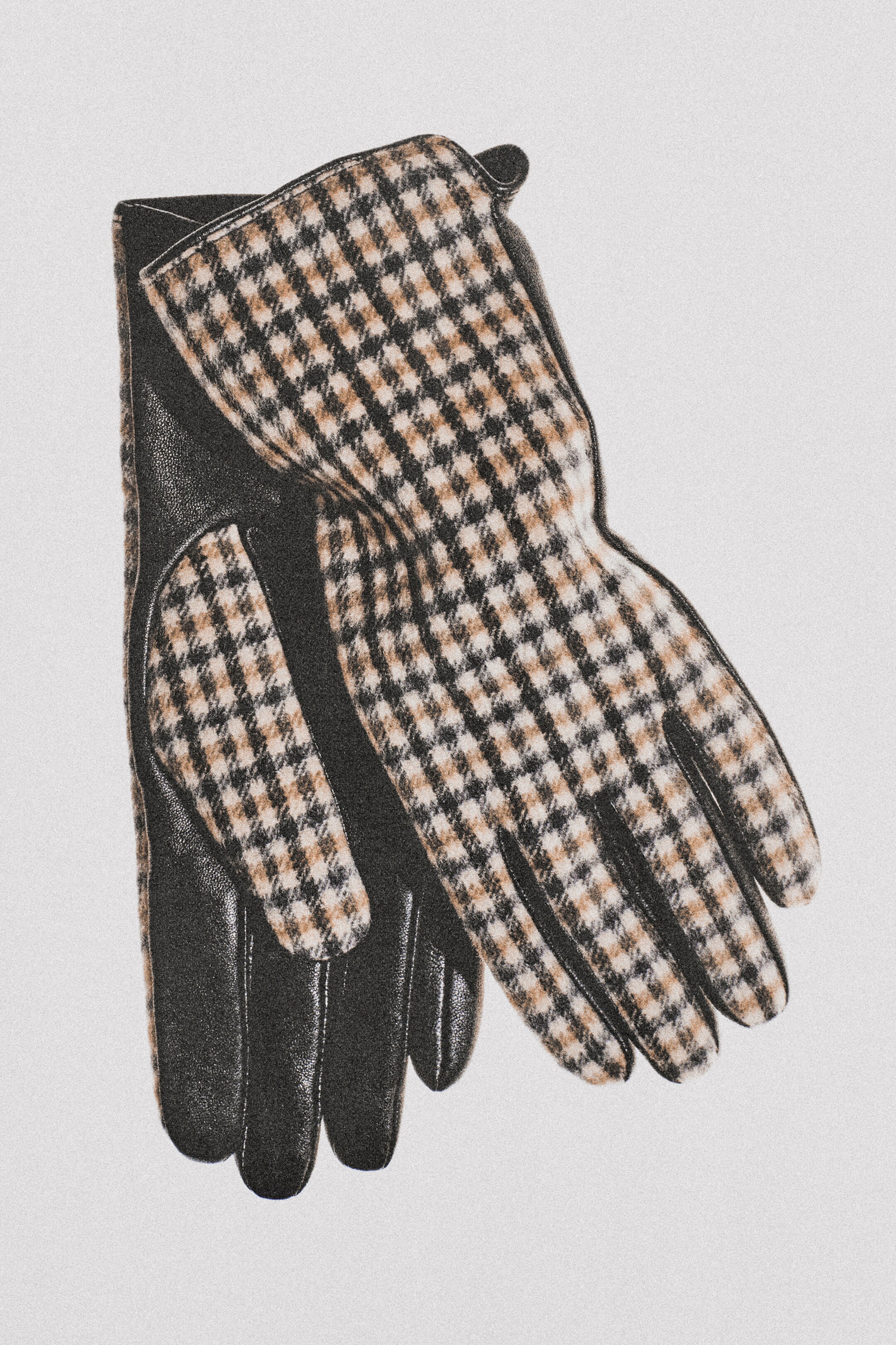 Größeres Bild anzeigen: KARIERTE HANDSCHUHE AUS WOLLE UND LEDER - BEIGE/KARIERT - Ladies | H&M AT 3