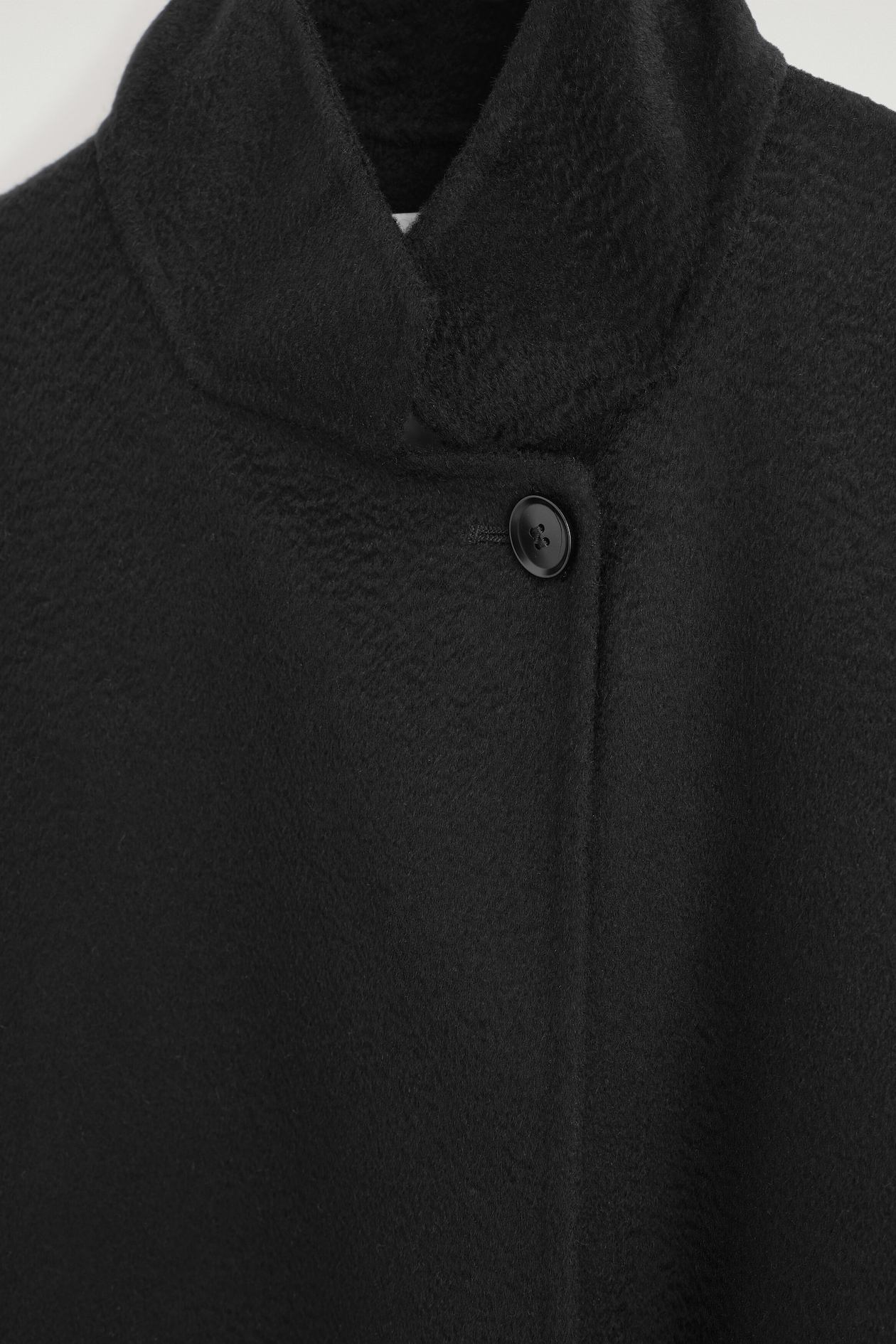 DOUBLE-FACED CASHMERE MOCK-NECK JACKET — BLACK