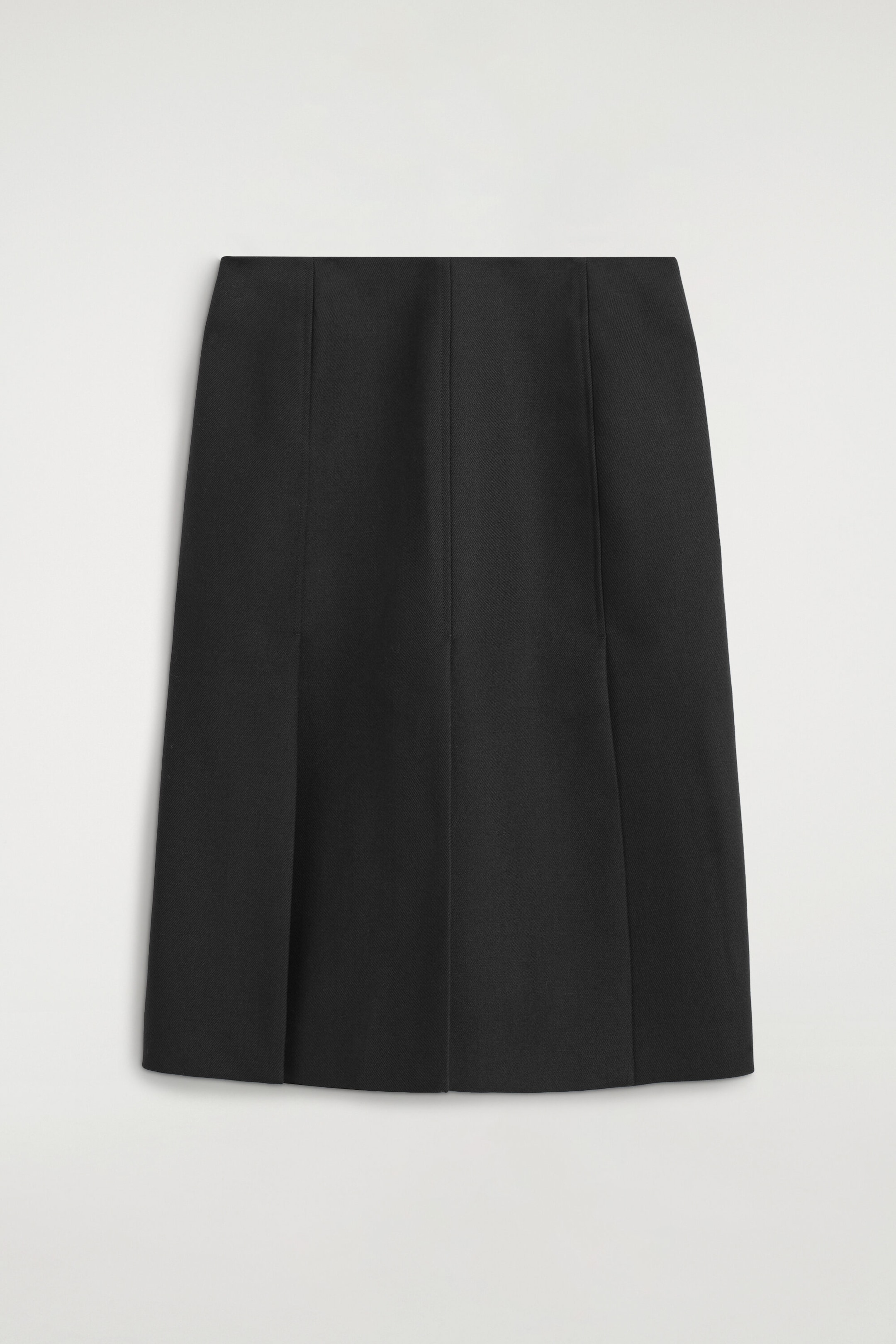 TAILORED SPLIT-HEM WOOL MIDI SKIRT