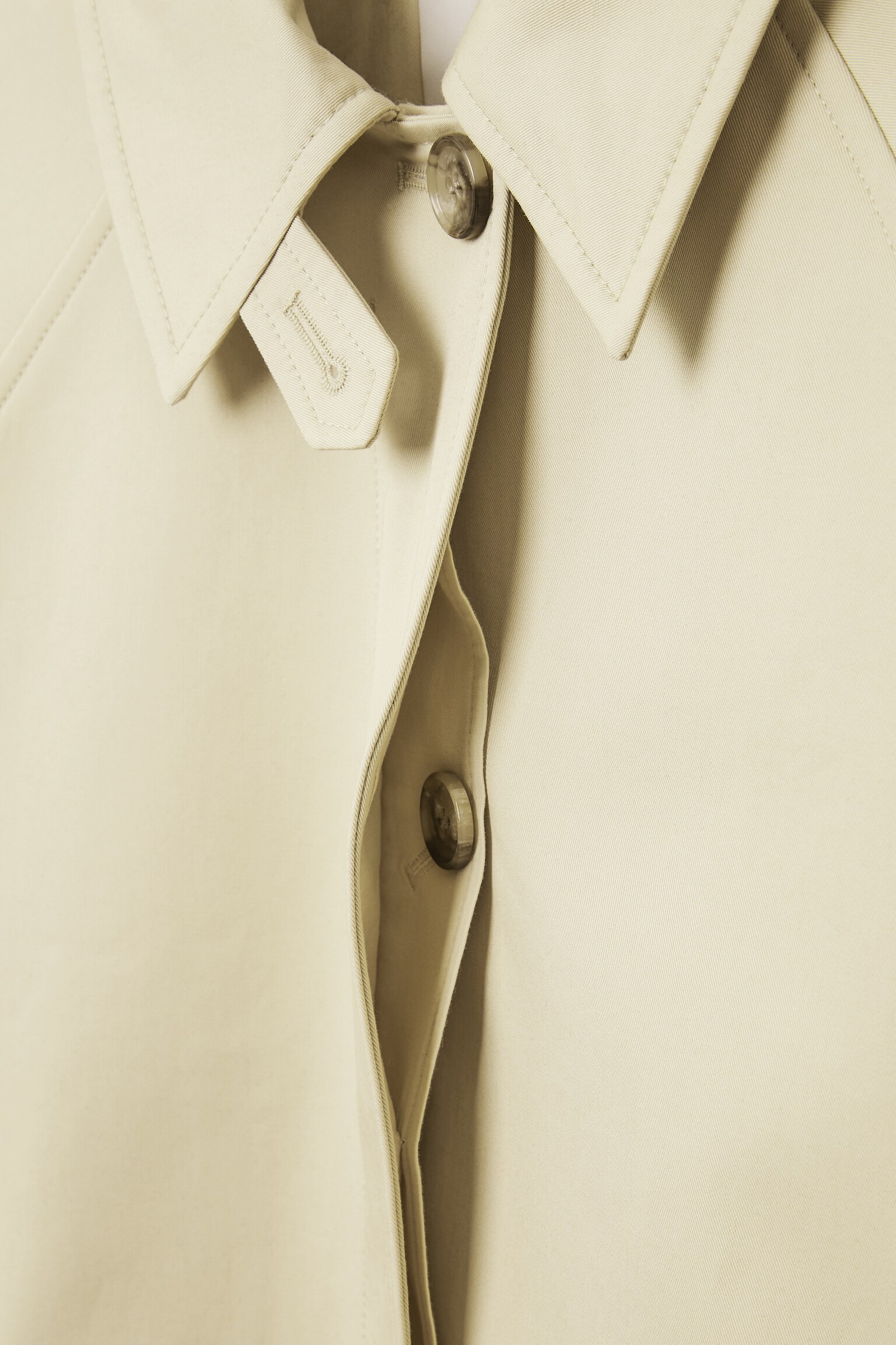 TWILL SHORT TRENCH COAT - BEIGE - 3