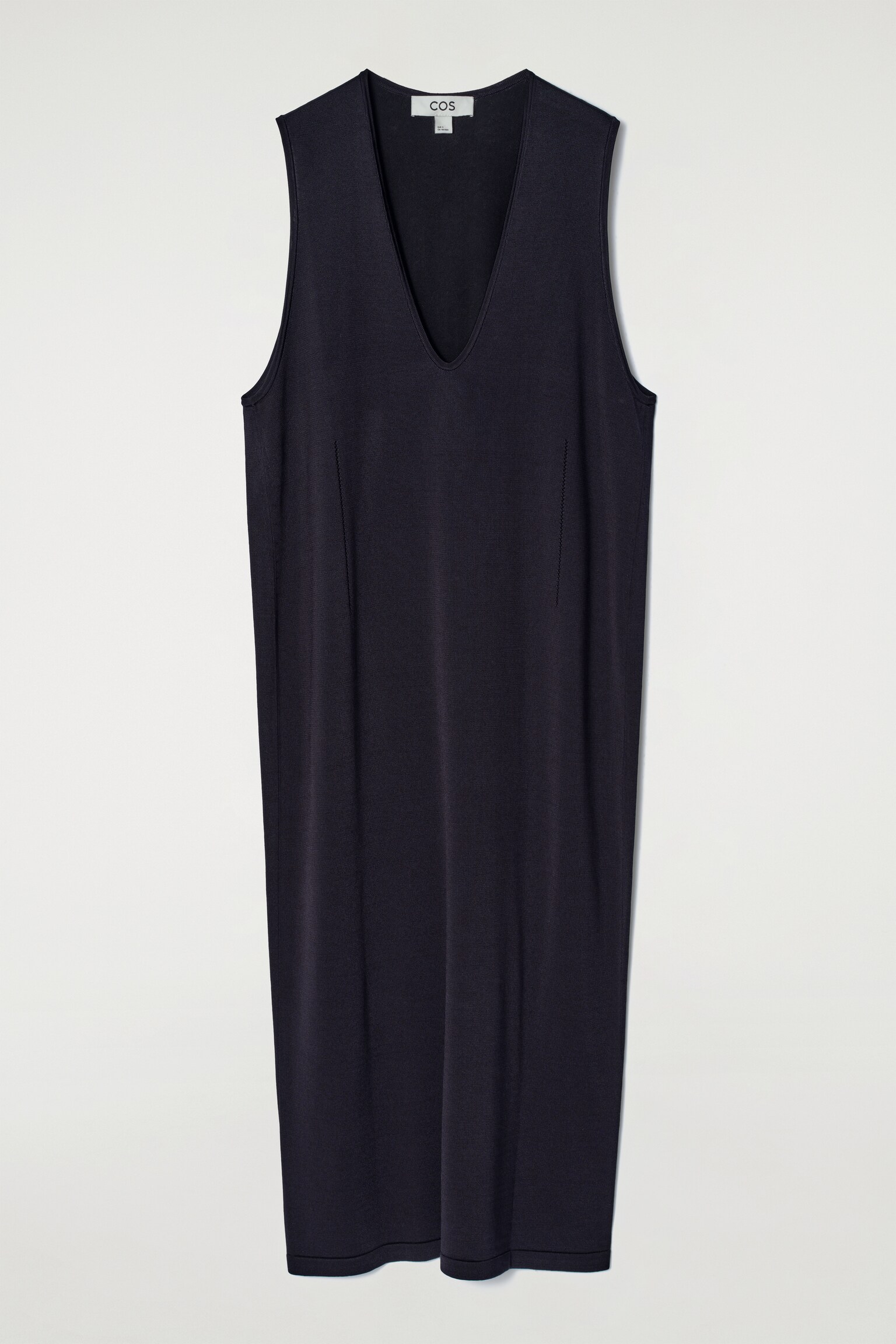 ROBE MIDI EN MAILLE DE COTON - BLEU MARINE - 2
