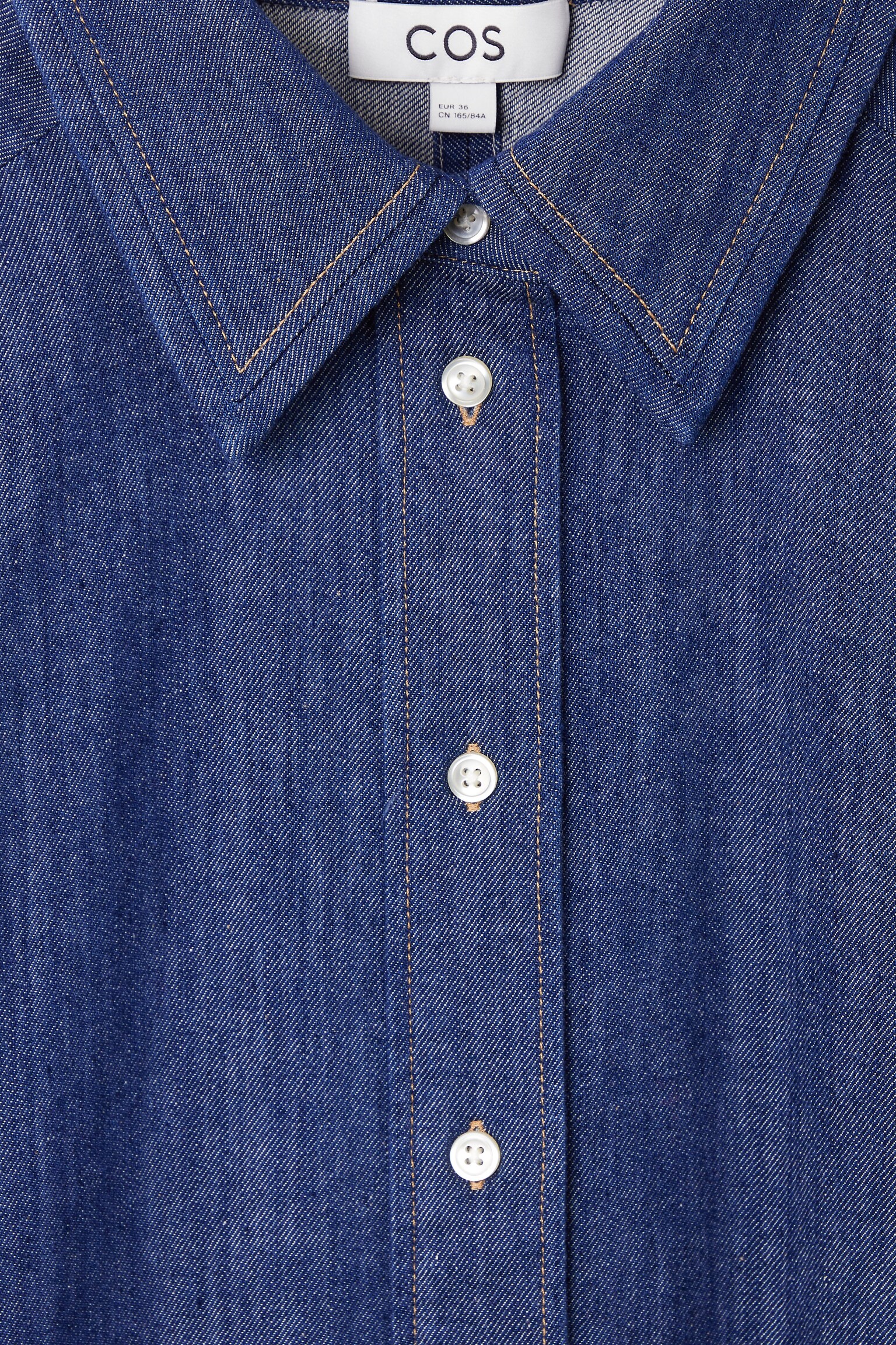 ROBE-CHEMISE SILHOUETTE ARRONDIE DENIM - BLEU - 3