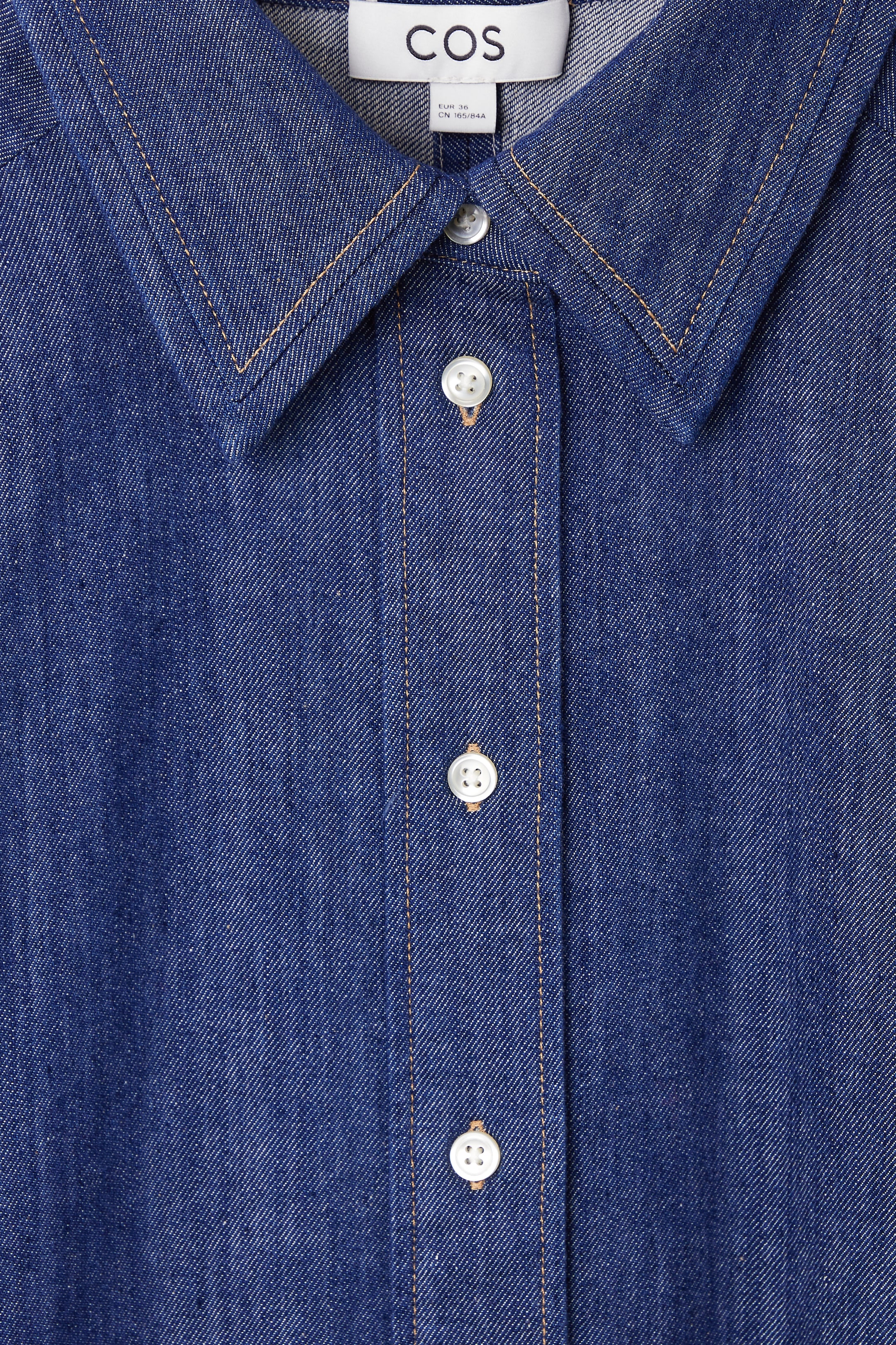 Agrandir l'image: ROBE-CHEMISE SILHOUETTE ARRONDIE DENIM - BLEU - FEMME | H&M CH 2