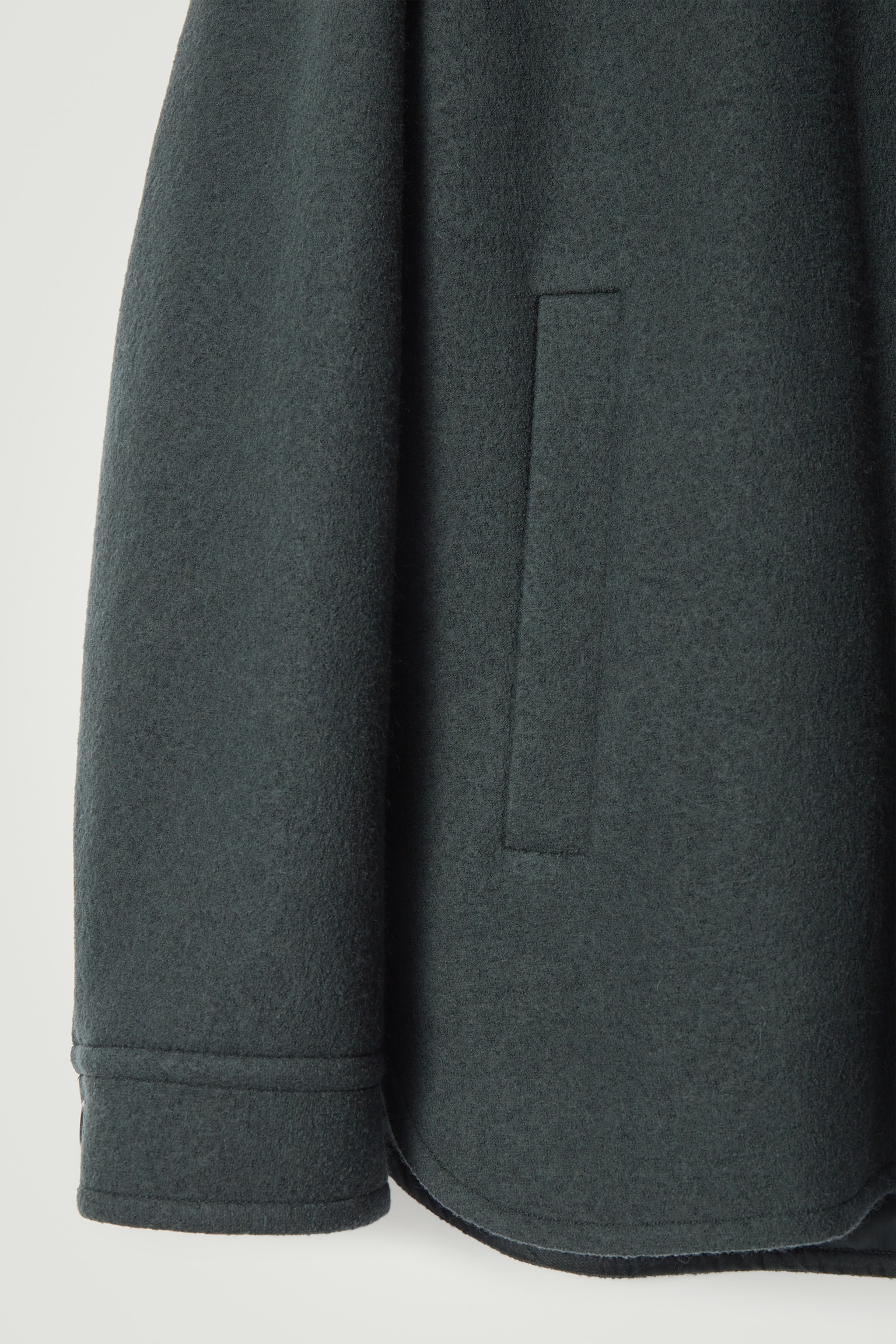 FELTED WOOL JACKET - DARK GREEN - 4
