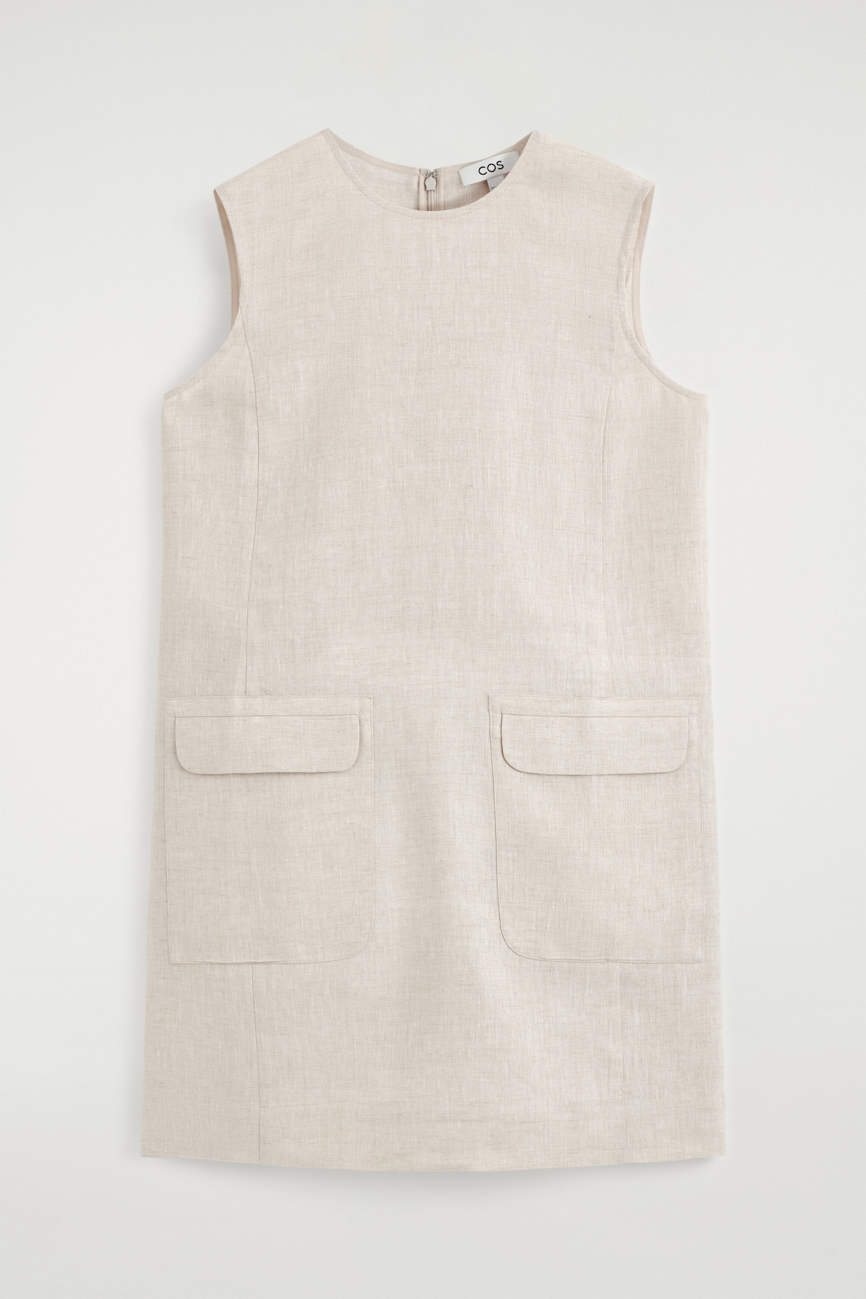 VESTIDO RECTO CORTO DE LINO