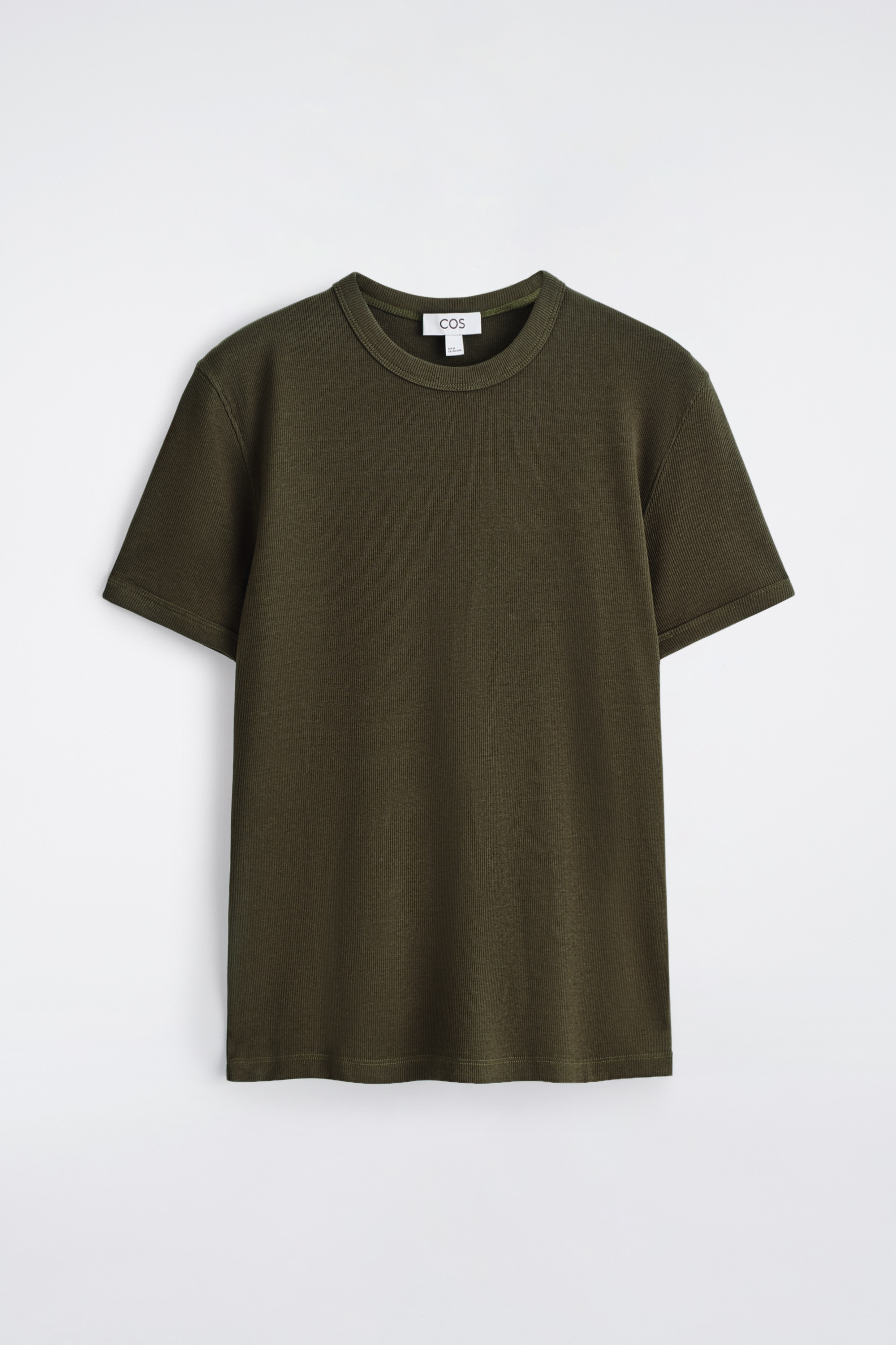 T-SHIRT SLIM EN COTON CÔTELÉ - KAKI FONCÉ/BLANC/BLEU MARINE/NOIR/CHARBON/KAKI/GRIS CLAIR
