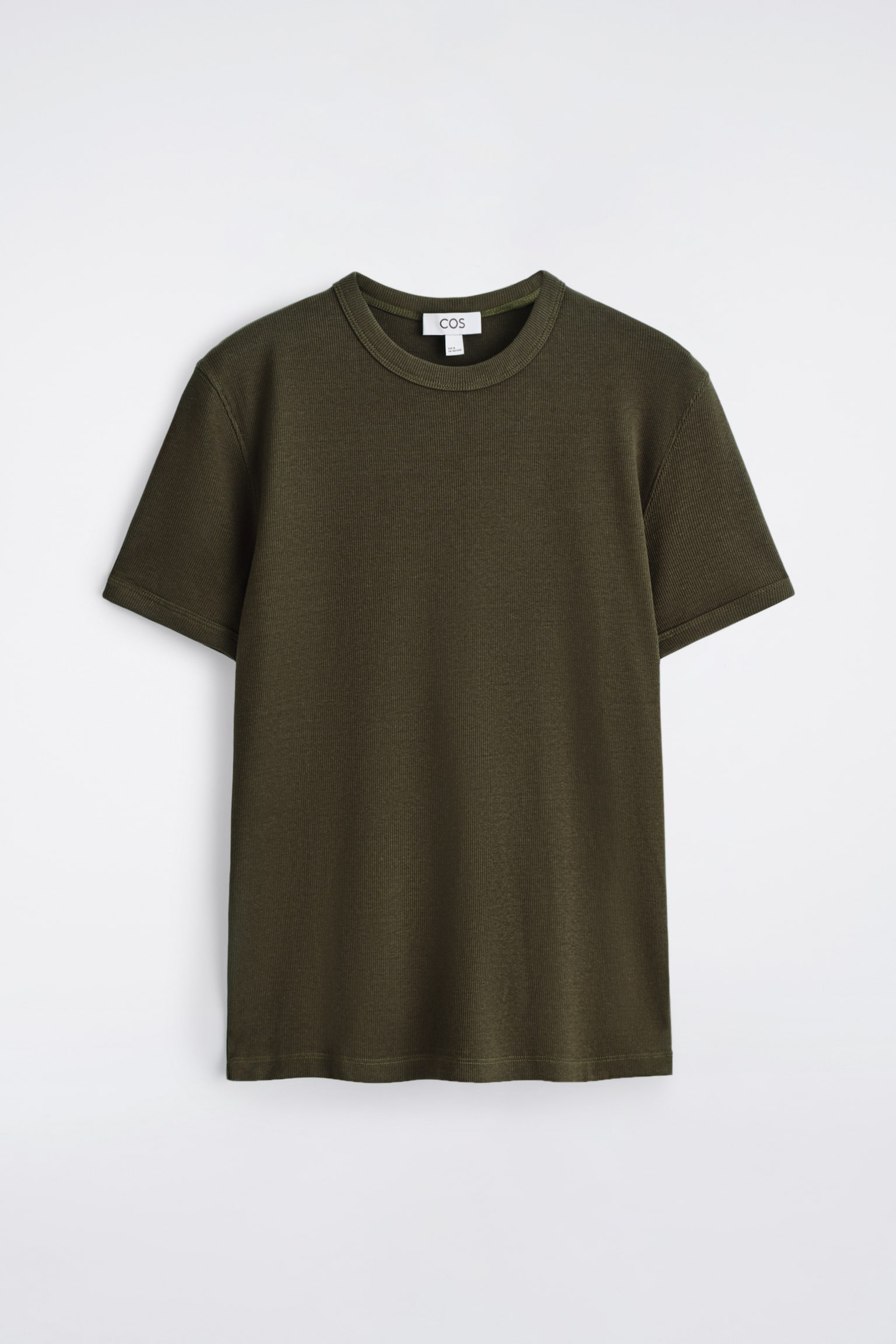 T-SHIRT SLIM EN COTON CÔTELÉ - KAKI FONCÉ/BLANC/NOIR/BLEU MARINE/KAKI/GRIS CLAIR/TAUPE FONCÉ - 2