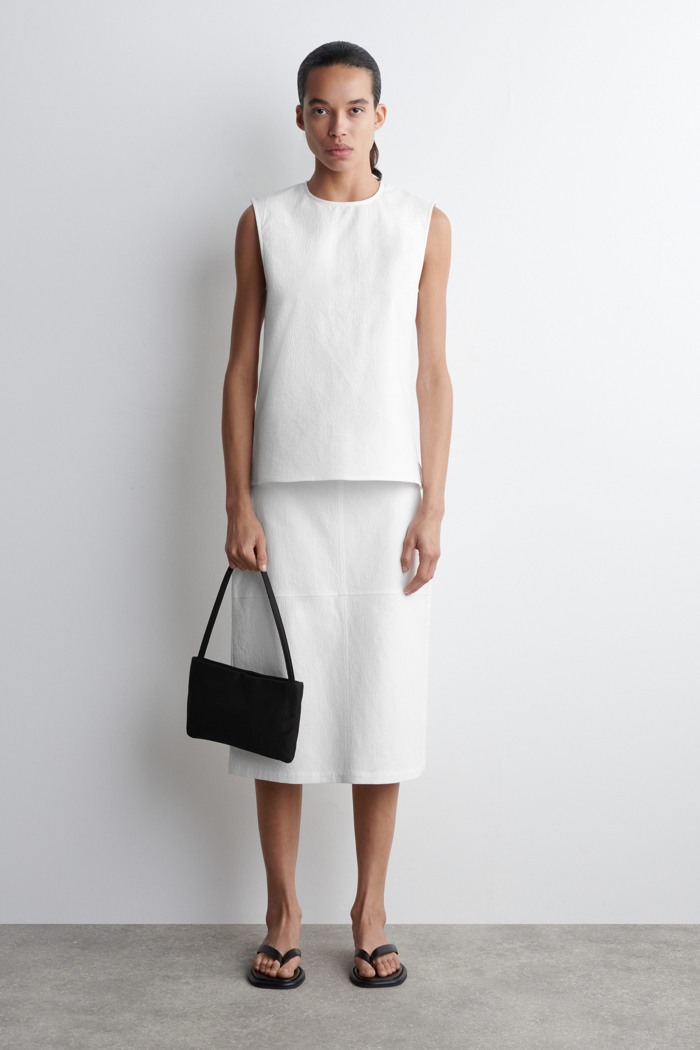 COTTON PENCIL SKIRT - WHITE | COS