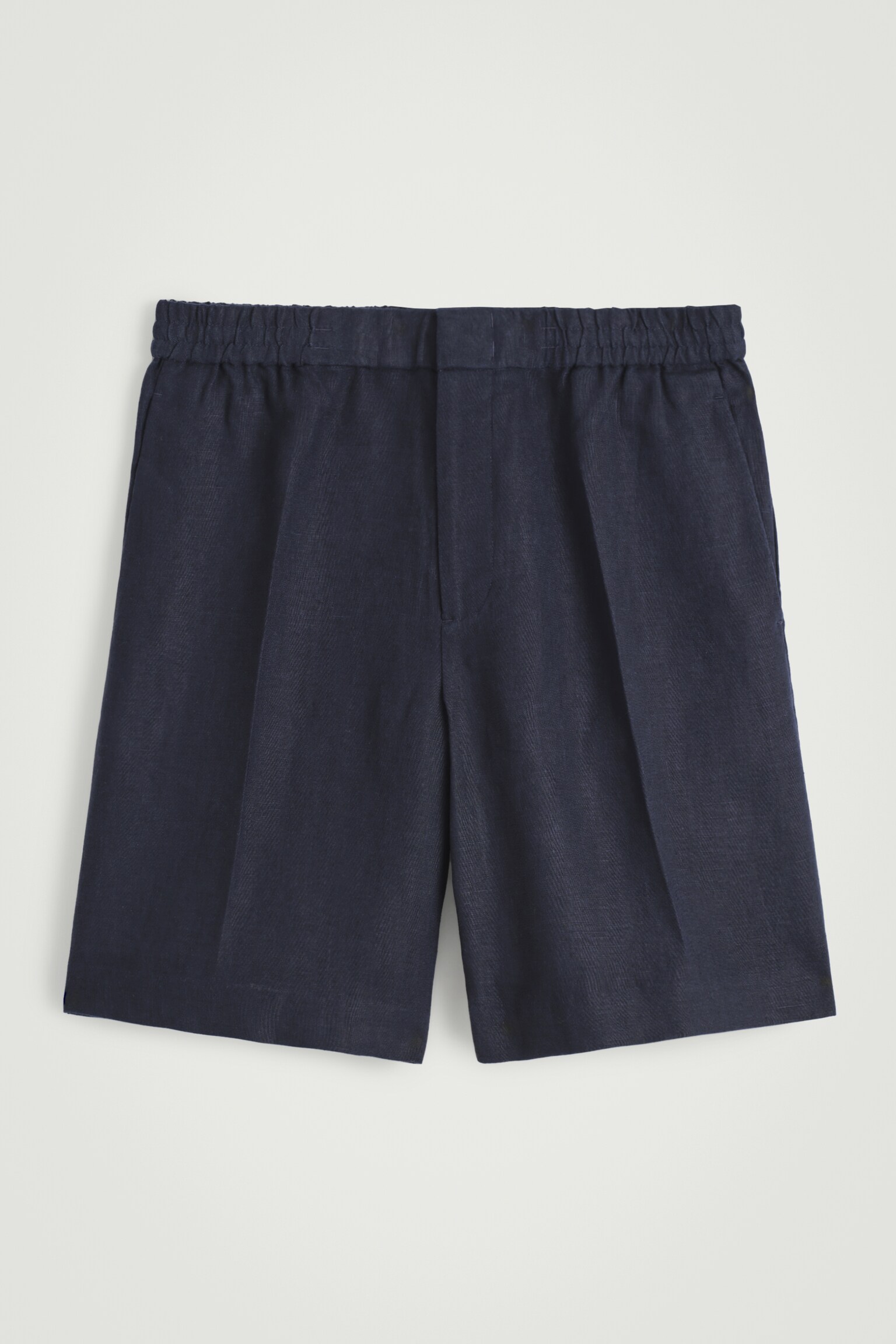 PANTALONES CORTOS DE LINO ELÁSTICO - AZUL MARINO/AZUL/NEGRO/MARRÓN/BLANCO - 1