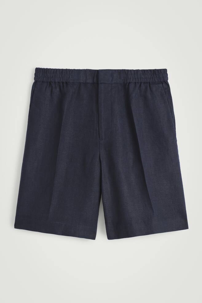 LEINENSHORTS MIT ELASTISCHEM BUND - NAVYBLAU - 1